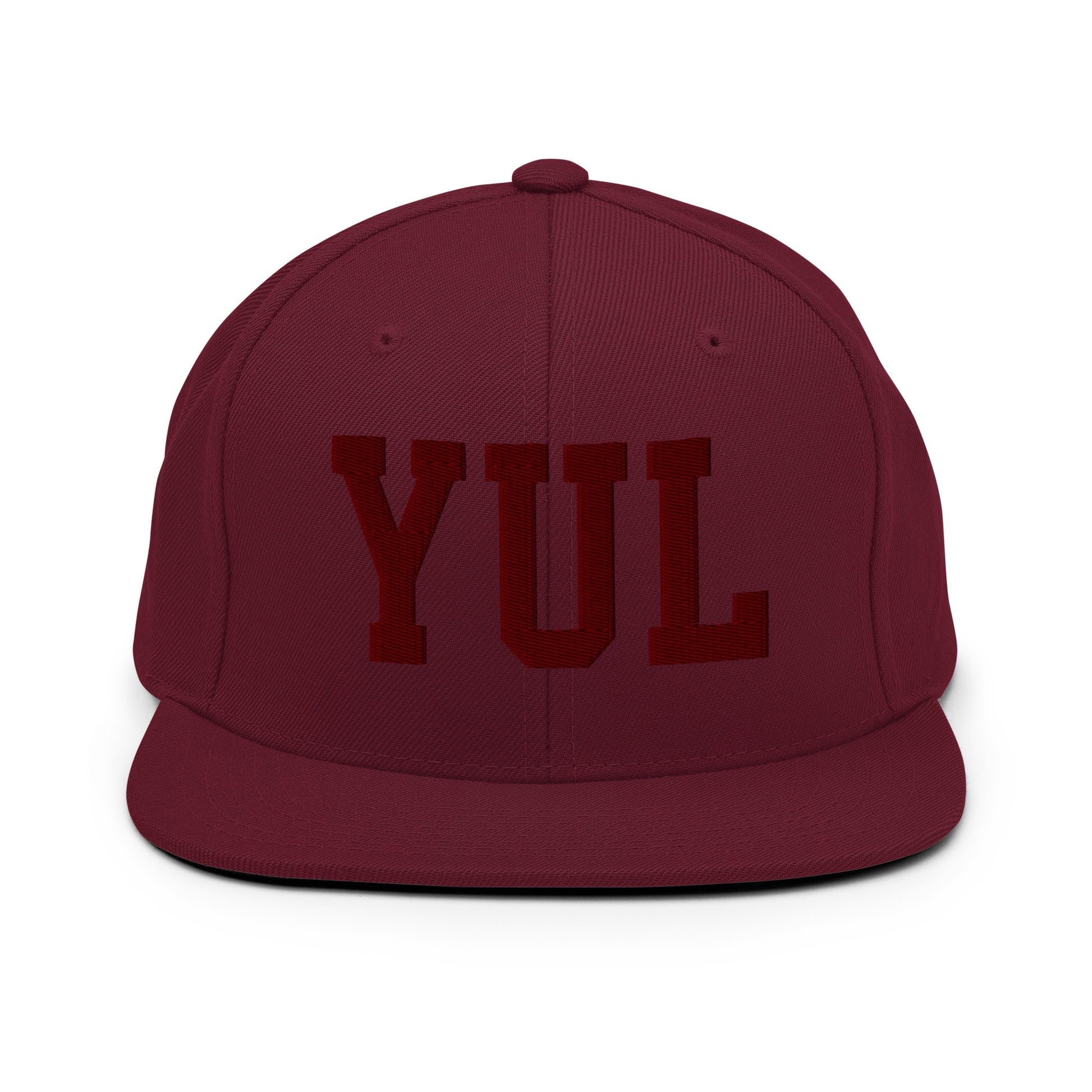 College-Style Snapback Hat • Maroon Embroidery • YUL Montreal • YHM Designs - Image 07