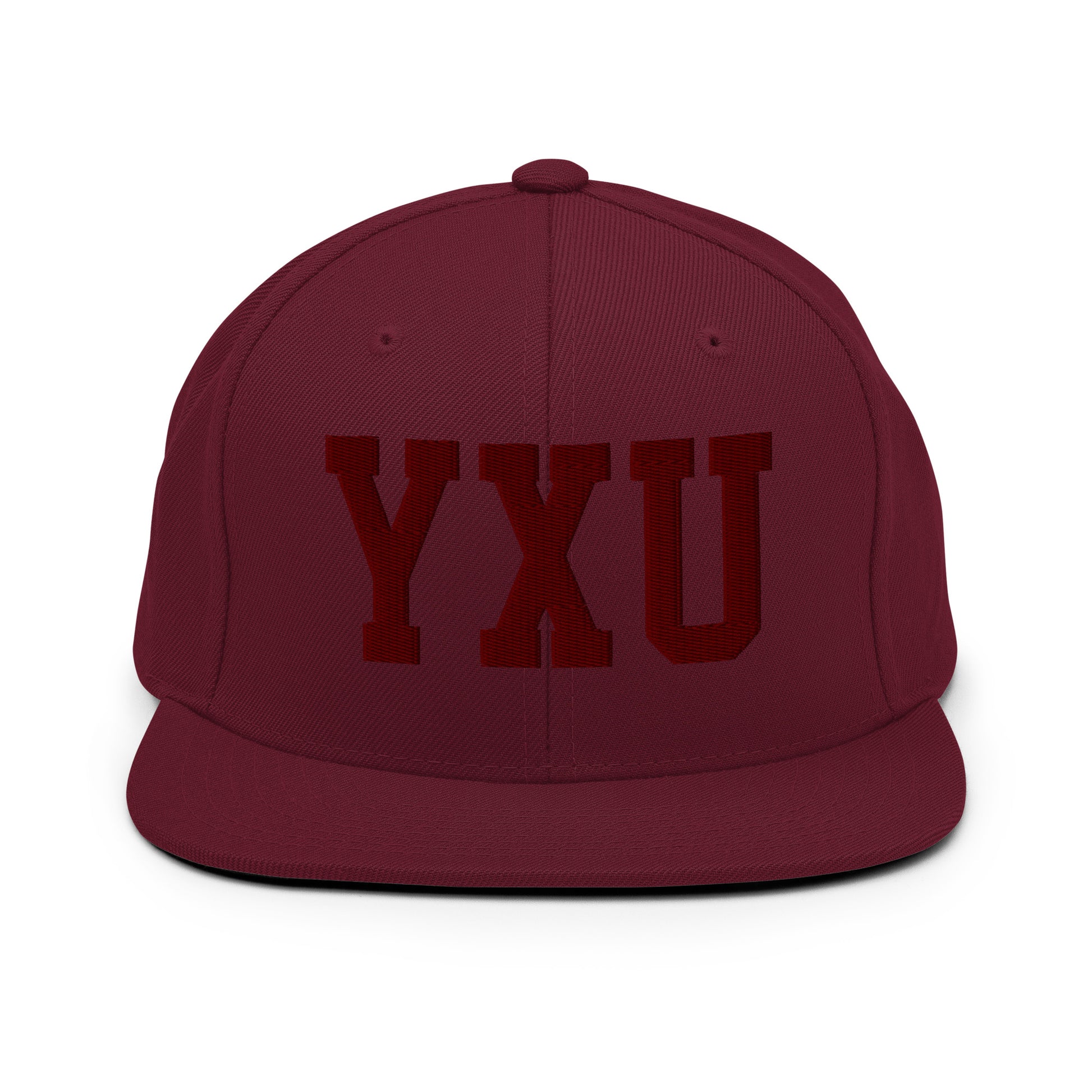 College-Style Snapback Hat • Maroon Embroidery • YXU London • YHM Designs - Image 07
