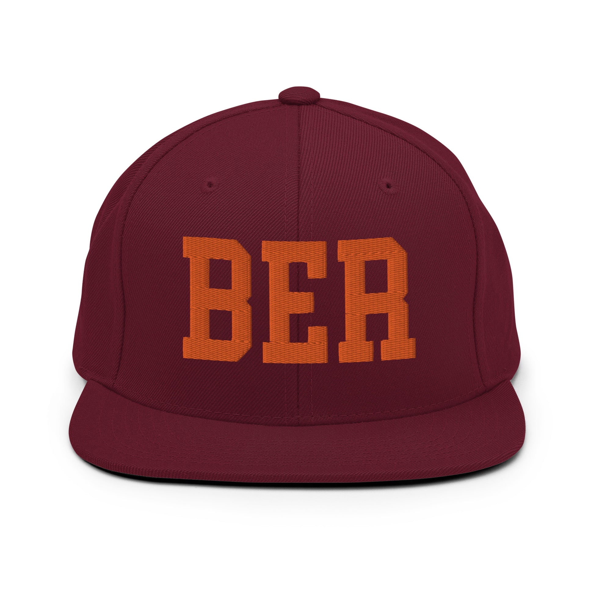 College-Style Classic Snapback Hat • Orange • BER Berlin • YHM Designs - Image 11