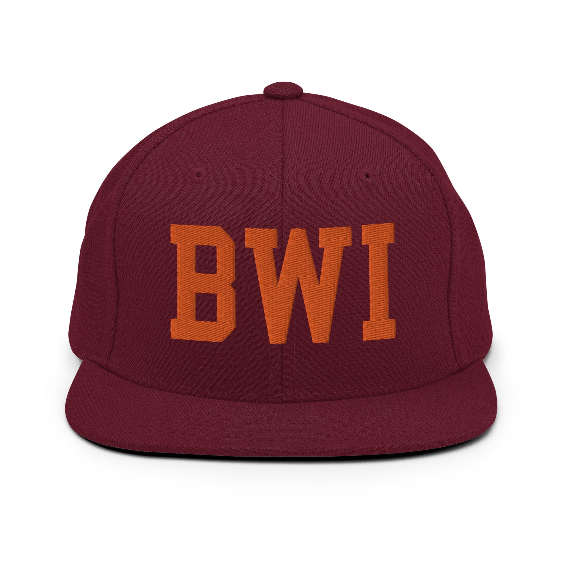 College-Style Classic Snapback Hat • Orange • BWI Baltimore • YHM Designs - Image 11