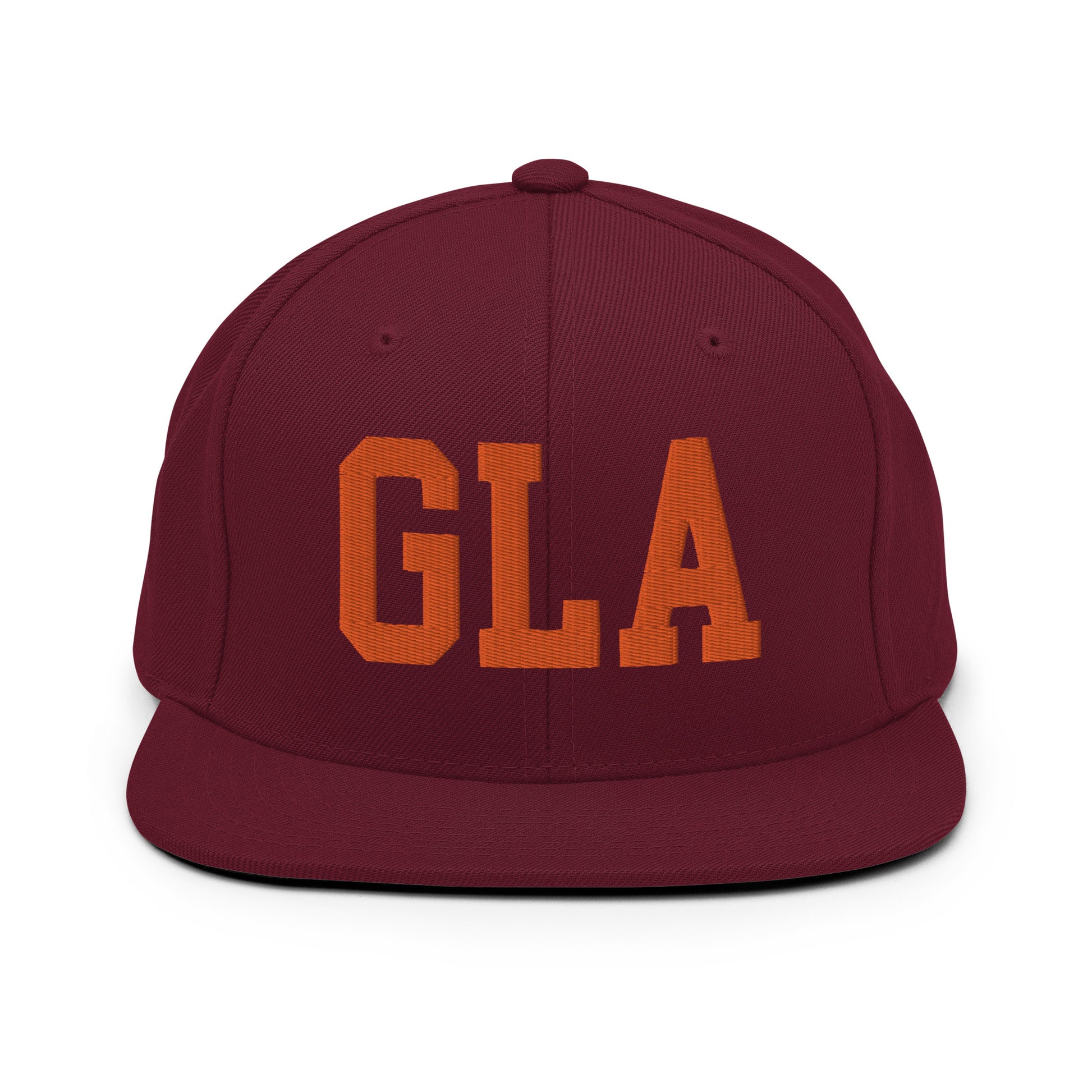 College-Style Classic Snapback Hat • Orange • GLA Glasgow • YHM Designs - Image 11