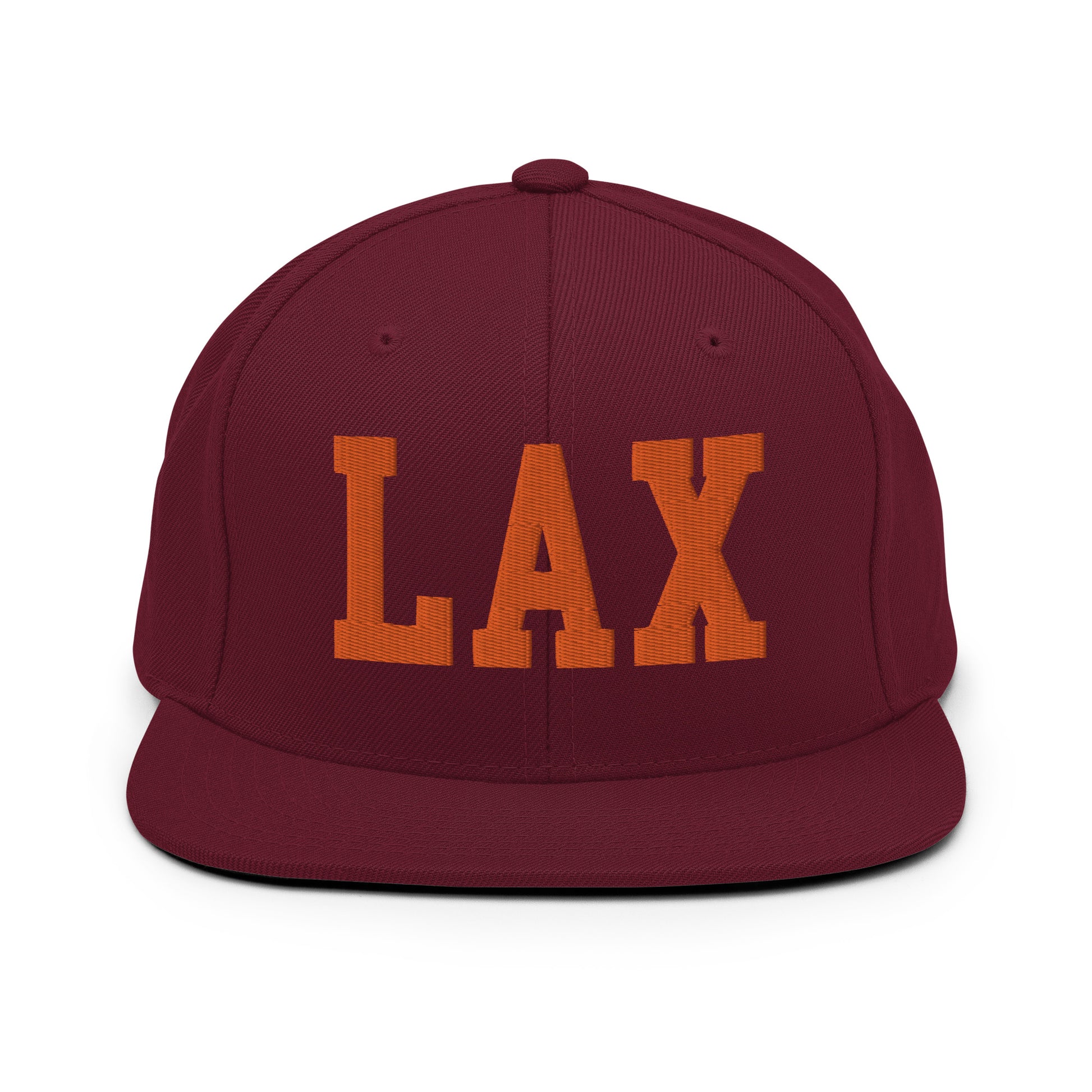 College-Style Classic Snapback Hat • Orange • LAX Los Angeles • YHM Designs - Image 11