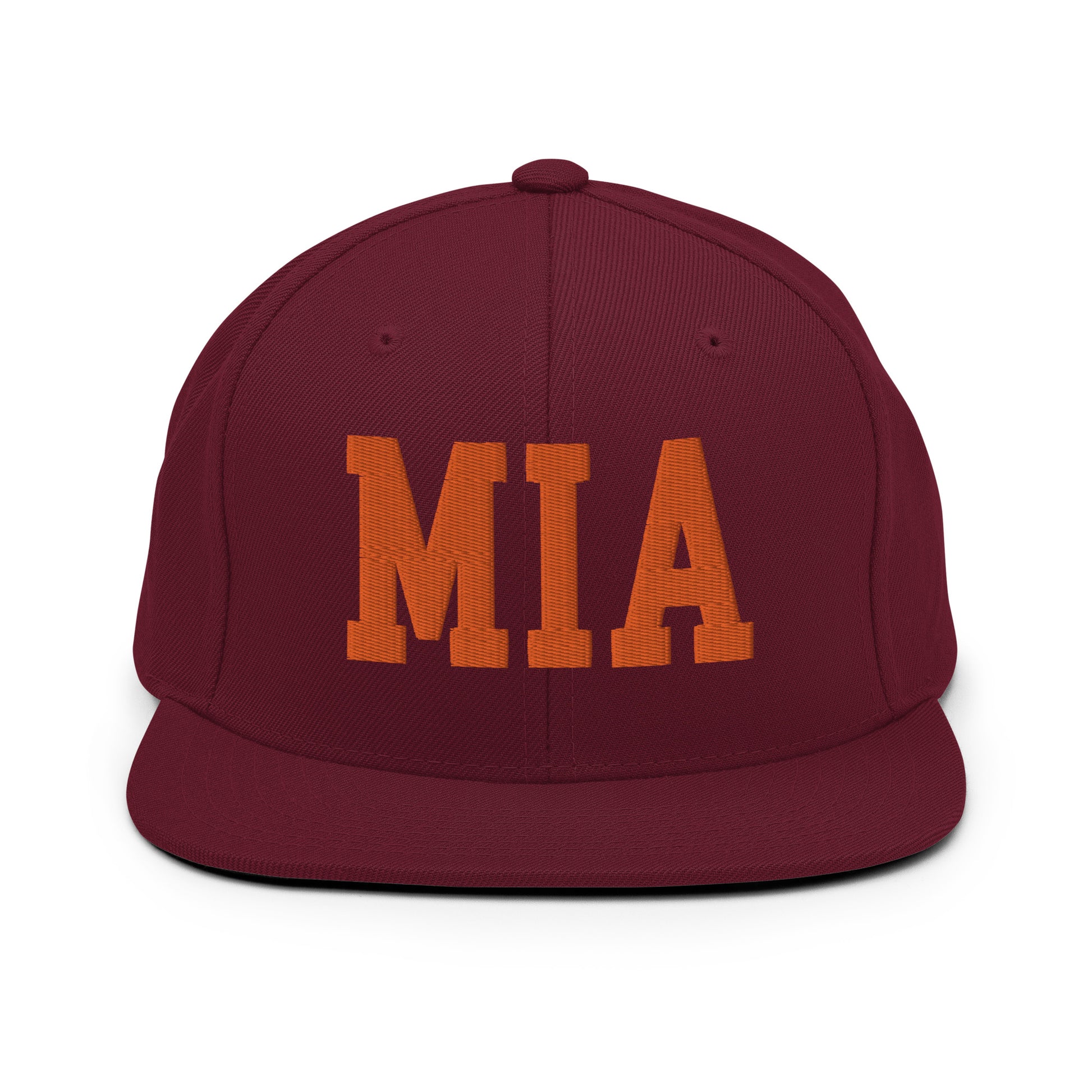 College-Style Classic Snapback Hat • Orange • MIA Miami • YHM Designs - Image 11
