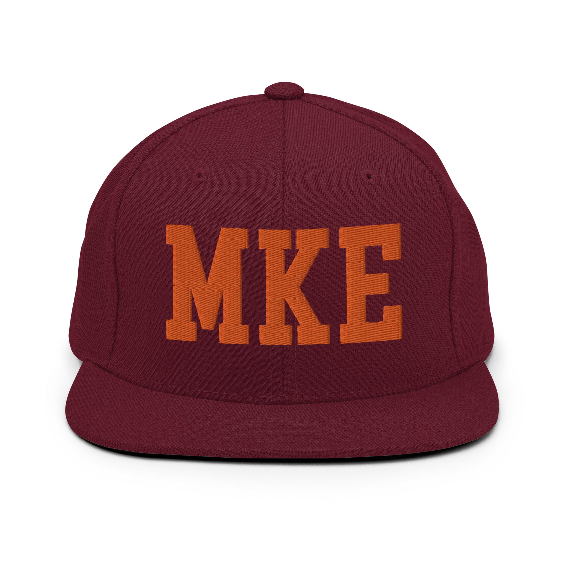 College-Style Classic Snapback Hat • Orange • MKE Milwaukee • YHM Designs - Image 11