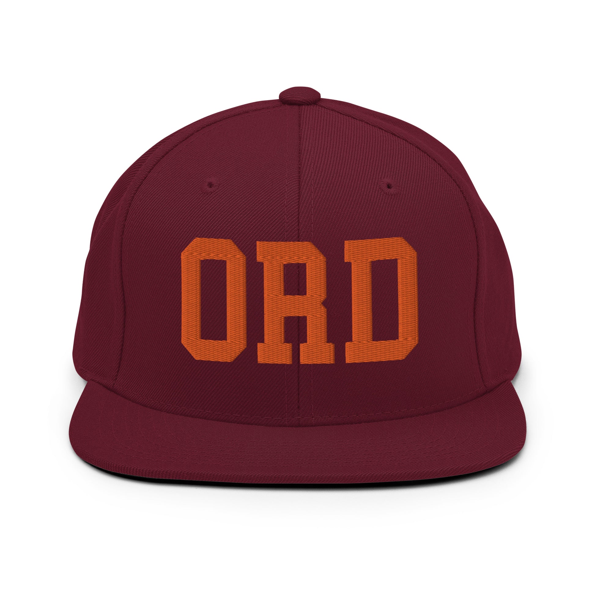 College-Style Classic Snapback Hat • Orange • ORD Chicago • YHM Designs - Image 11