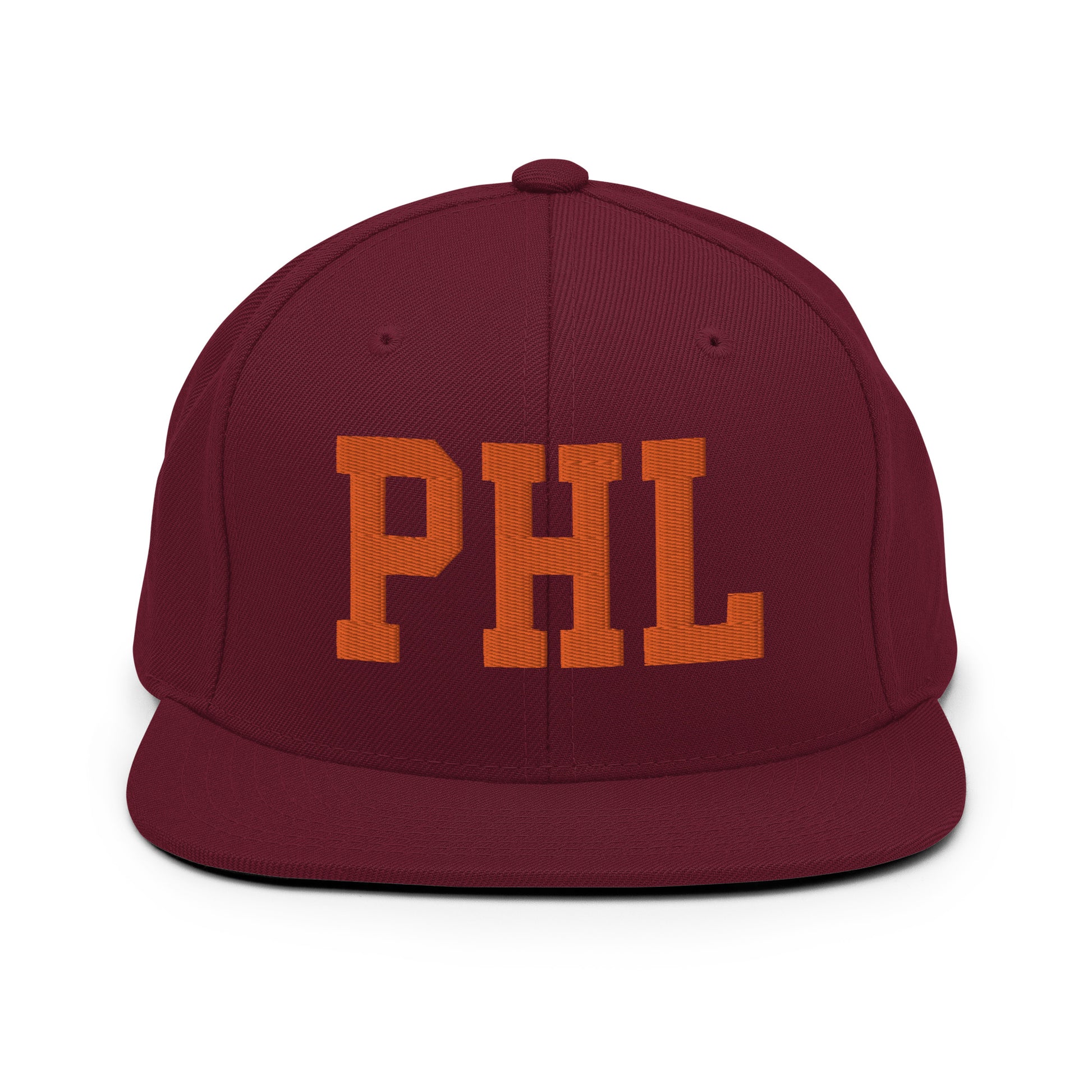 College-Style Classic Snapback Hat • Orange • PHL Philadelphia • YHM Designs - Image 11