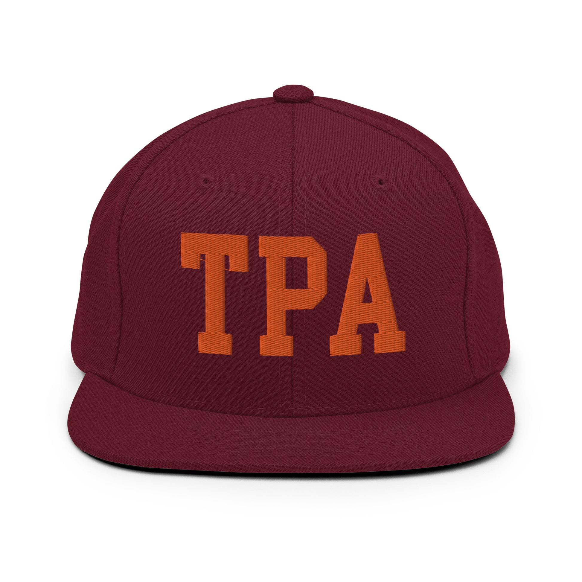 College-Style Classic Snapback Hat • Orange • TPA Tampa • YHM Designs - Image 11