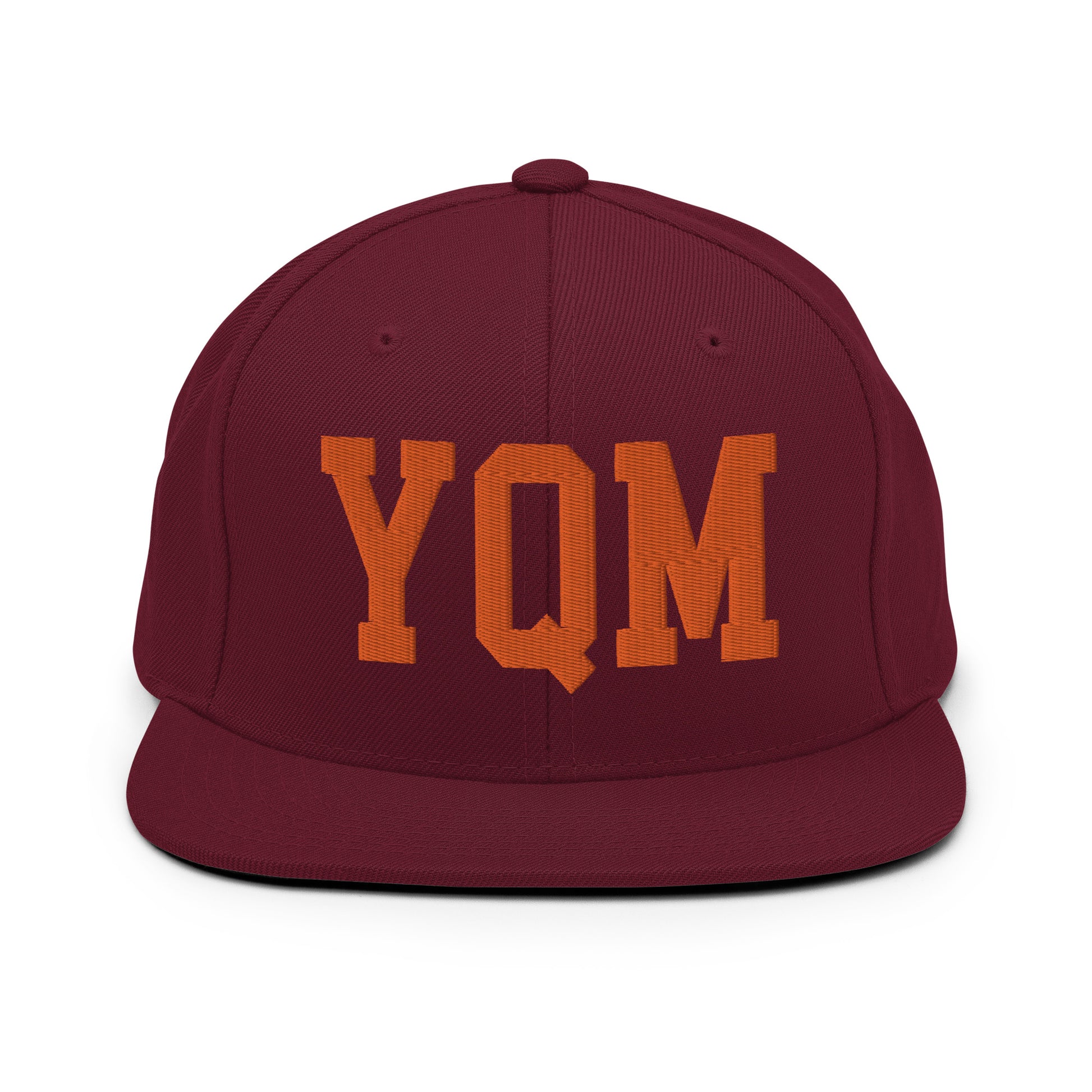 College-Style Classic Snapback Hat • Orange • YQM Moncton • YHM Designs - Image 11