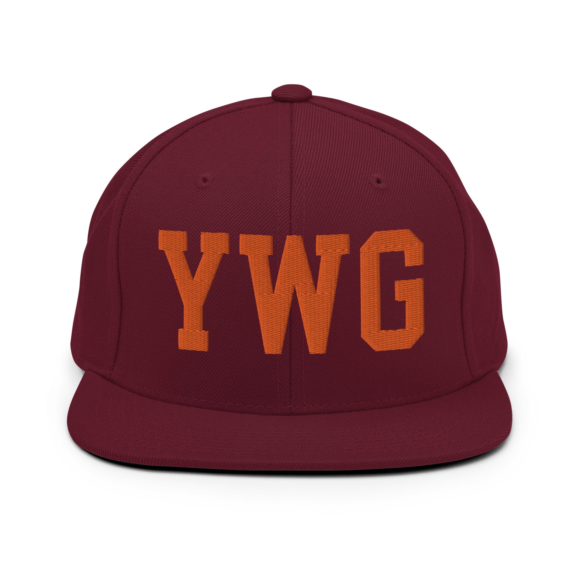College-Style Classic Snapback Hat • Orange • YWG Winnipeg • YHM Designs - Image 11