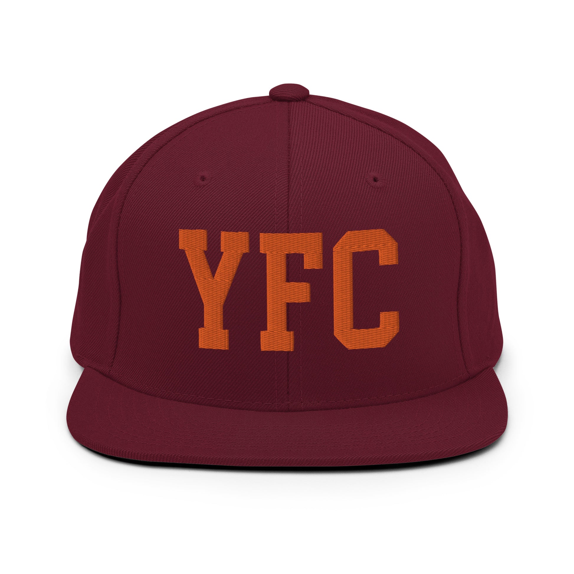 College-Style Classic Snapback Hat • Orange • YFC Fredericton Souvenir • YHM Designs - Image 11