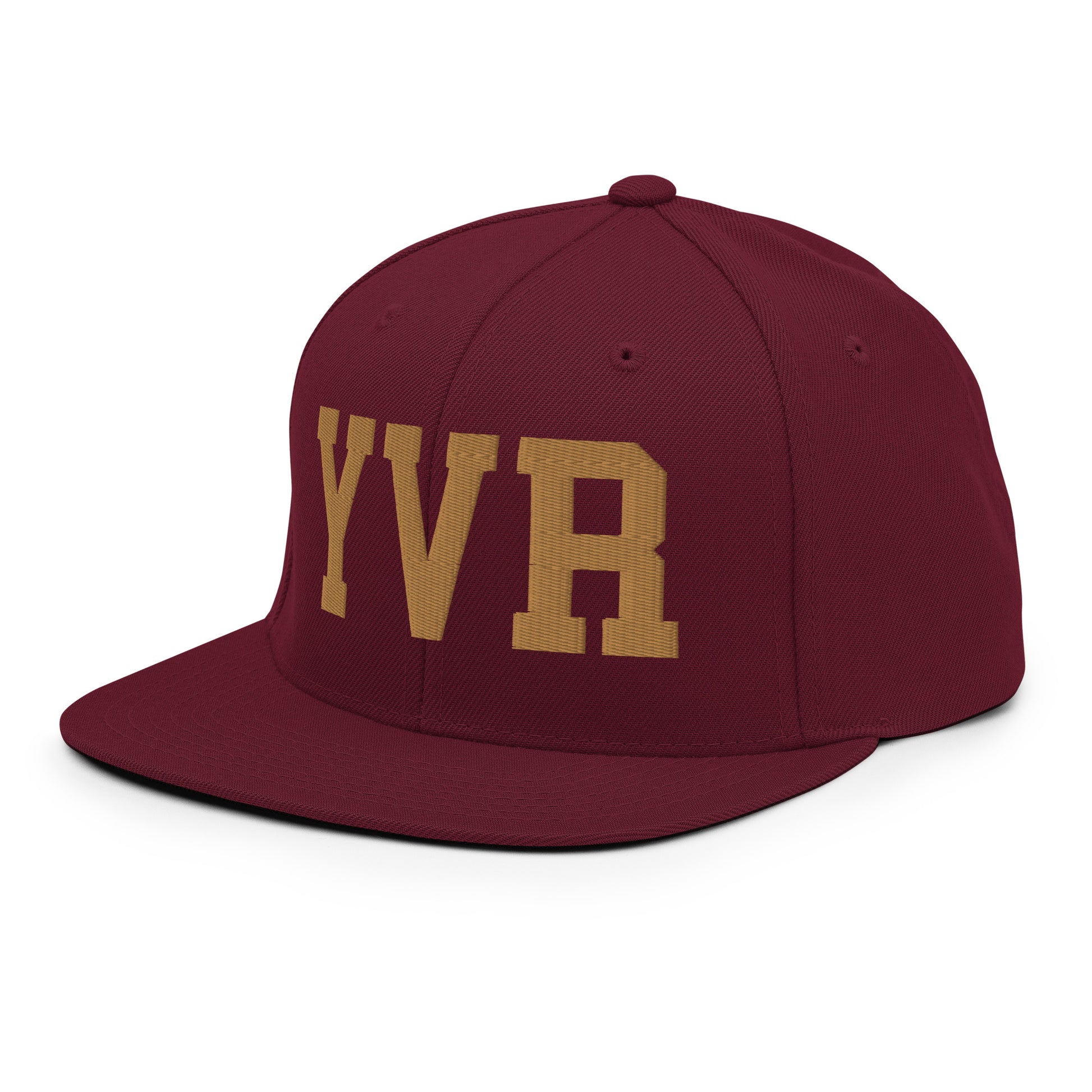 College-Style Classic Snapback Hat • Old Gold • YVR Vancouver • YHM Designs - Image 12