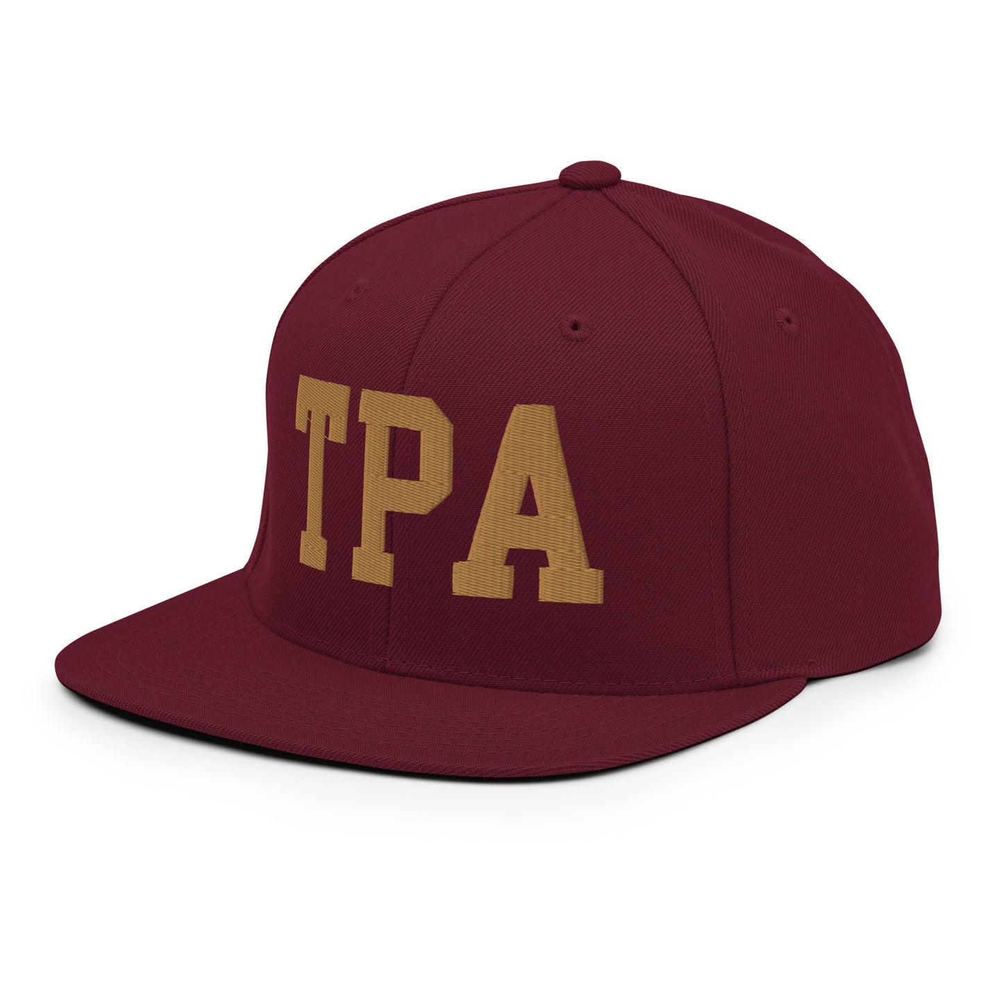 College-Style Classic Snapback Hat • Old Gold • TPA Tampa • YHM Designs - Image 12