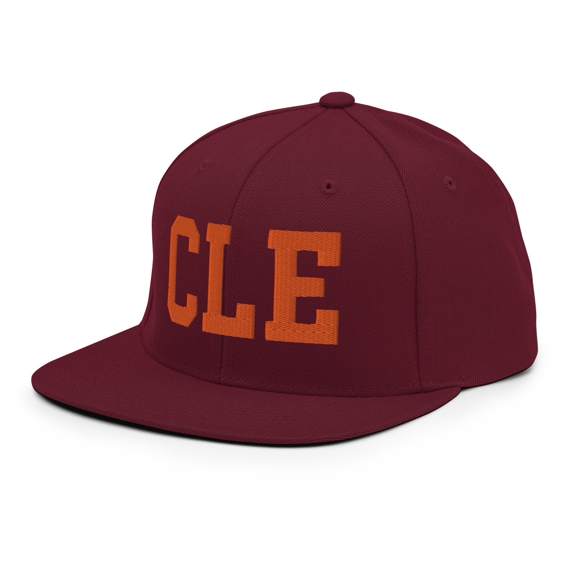 College-Style Classic Snapback Hat • Orange • CLE Cleveland • YHM Designs - Image 13