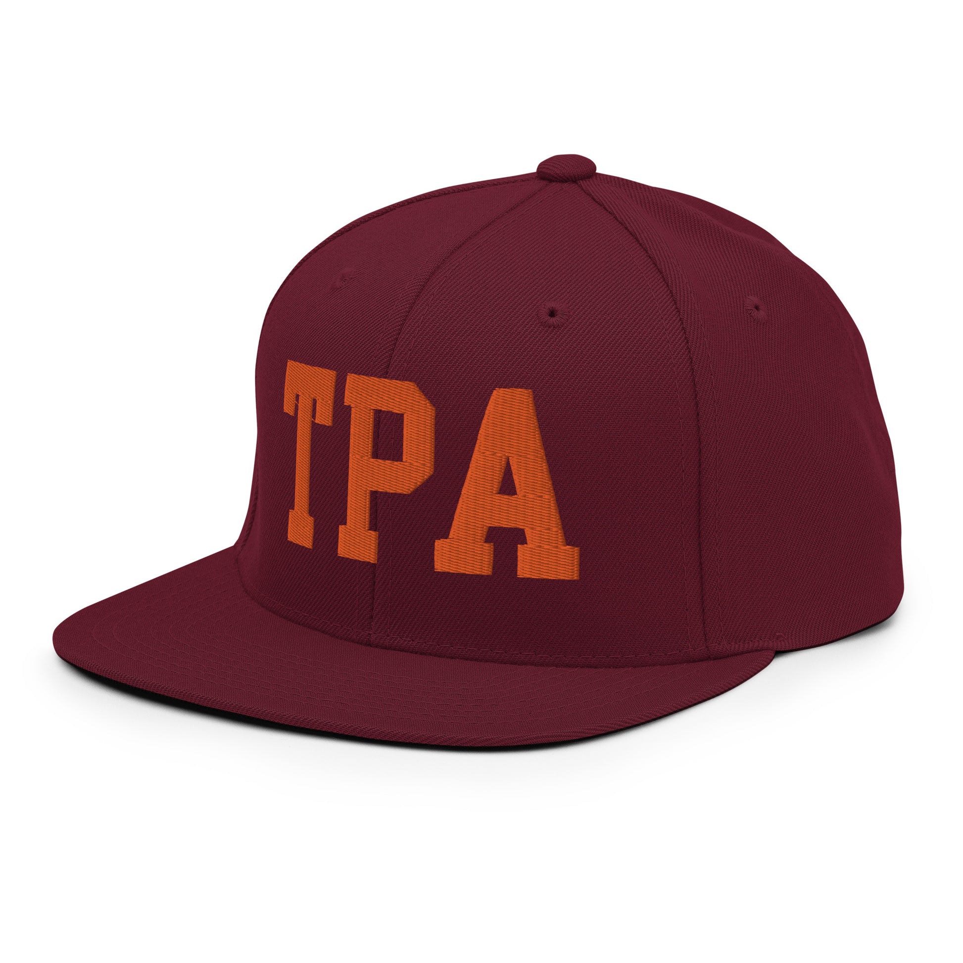 College-Style Classic Snapback Hat • Orange • TPA Tampa • YHM Designs - Image 13