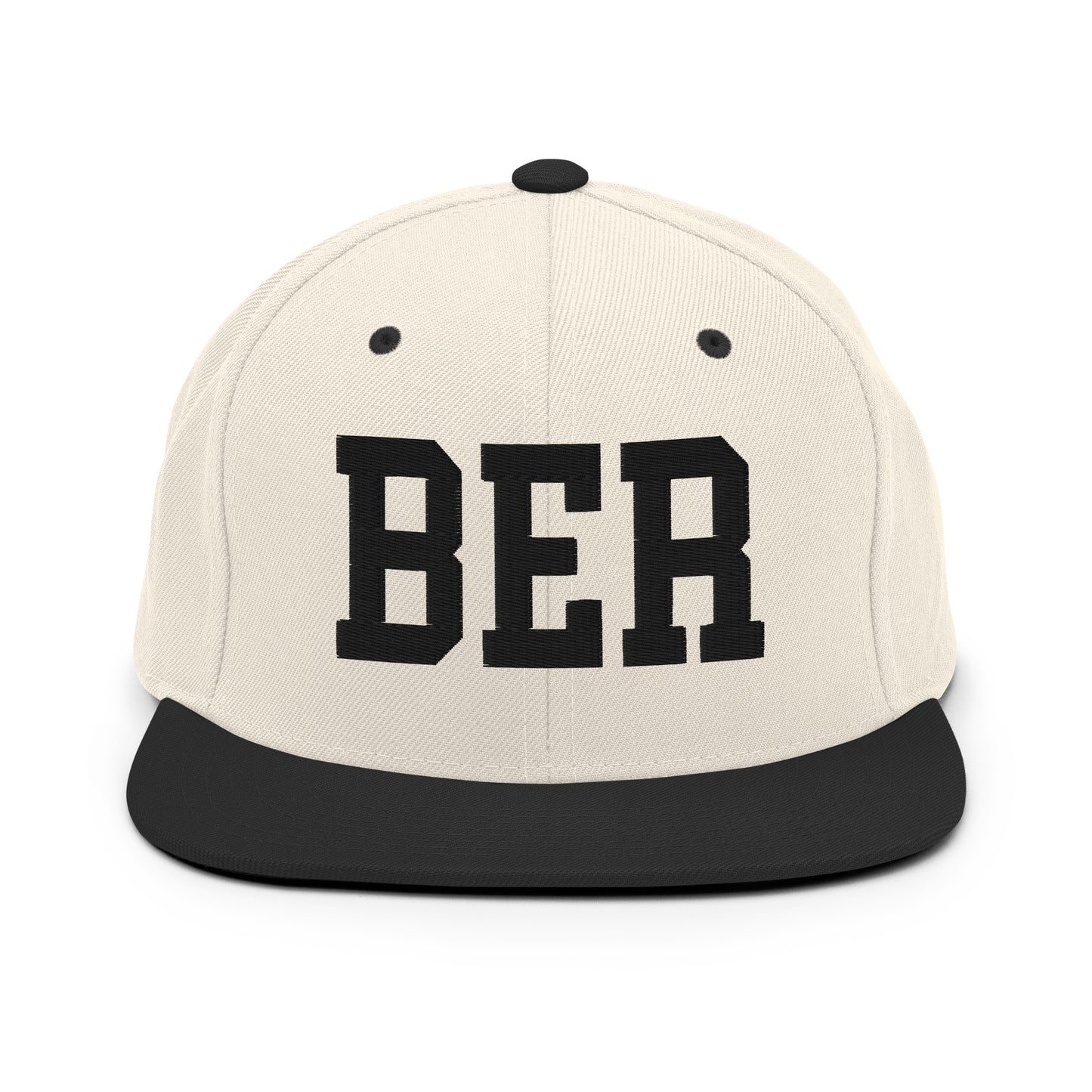 College-Style Classic Snapback Hat • Black • BER Berlin • YHM Designs - Image 31