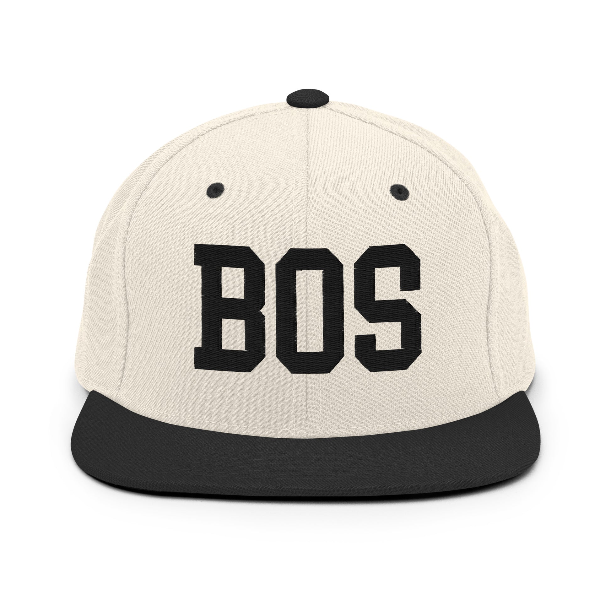 College-Style Classic Snapback Hat • Black • BOS Boston • YHM Designs - Image 31