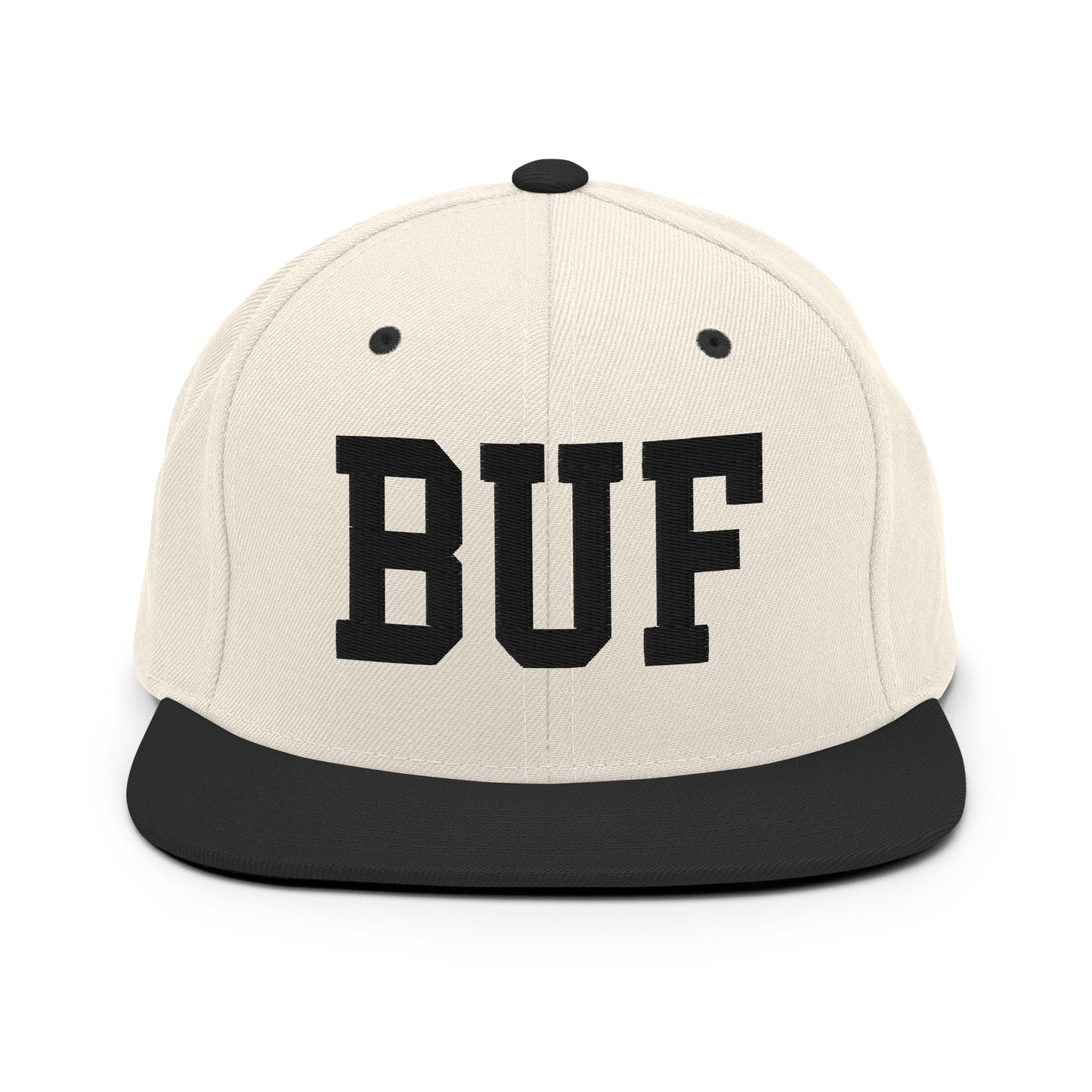 College-Style Classic Snapback Hat • Black • BUF Buffalo Souvenir • YHM Designs - Image 31