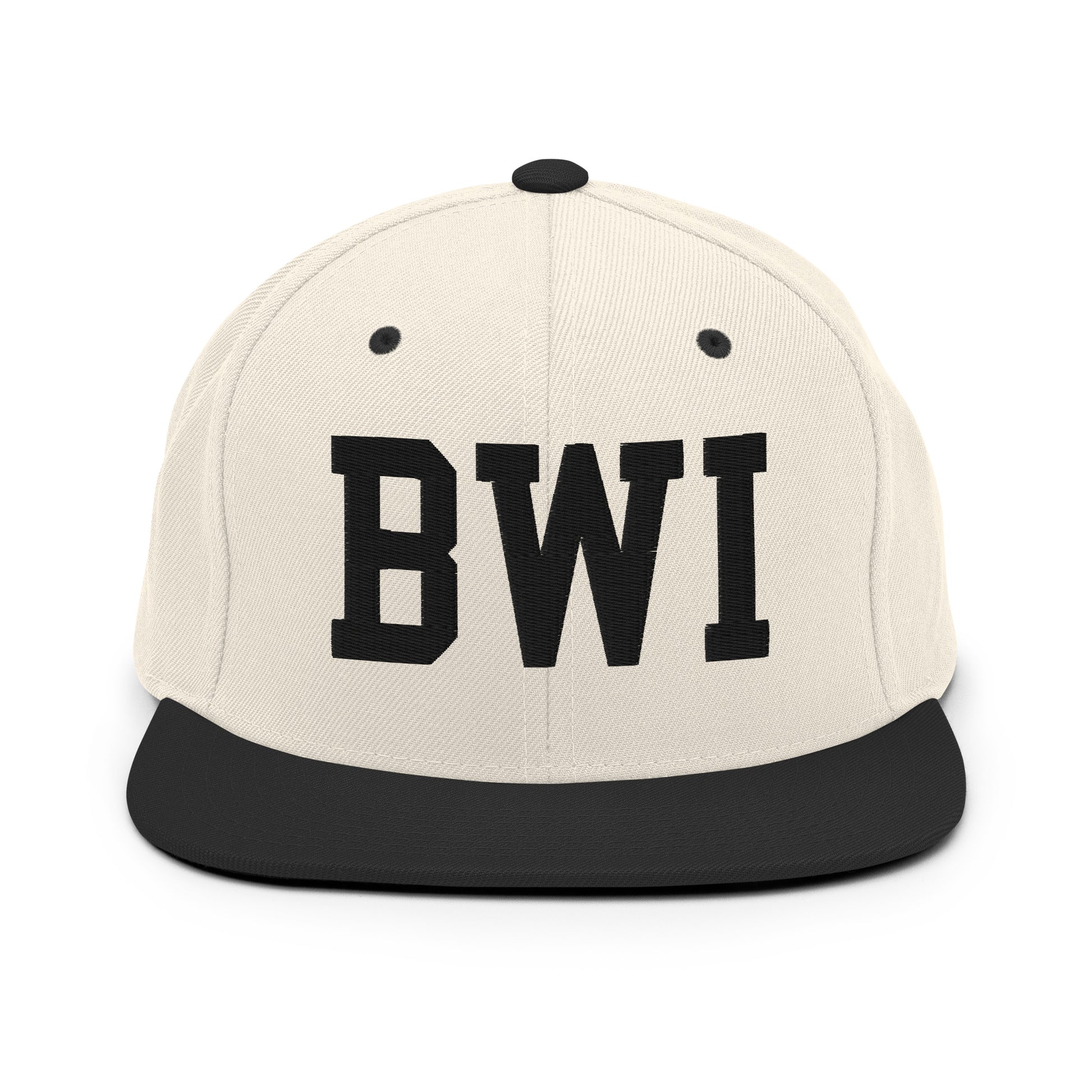 College-Style Classic Snapback Hat • Black • BWI Baltimore • YHM Designs - Image 31