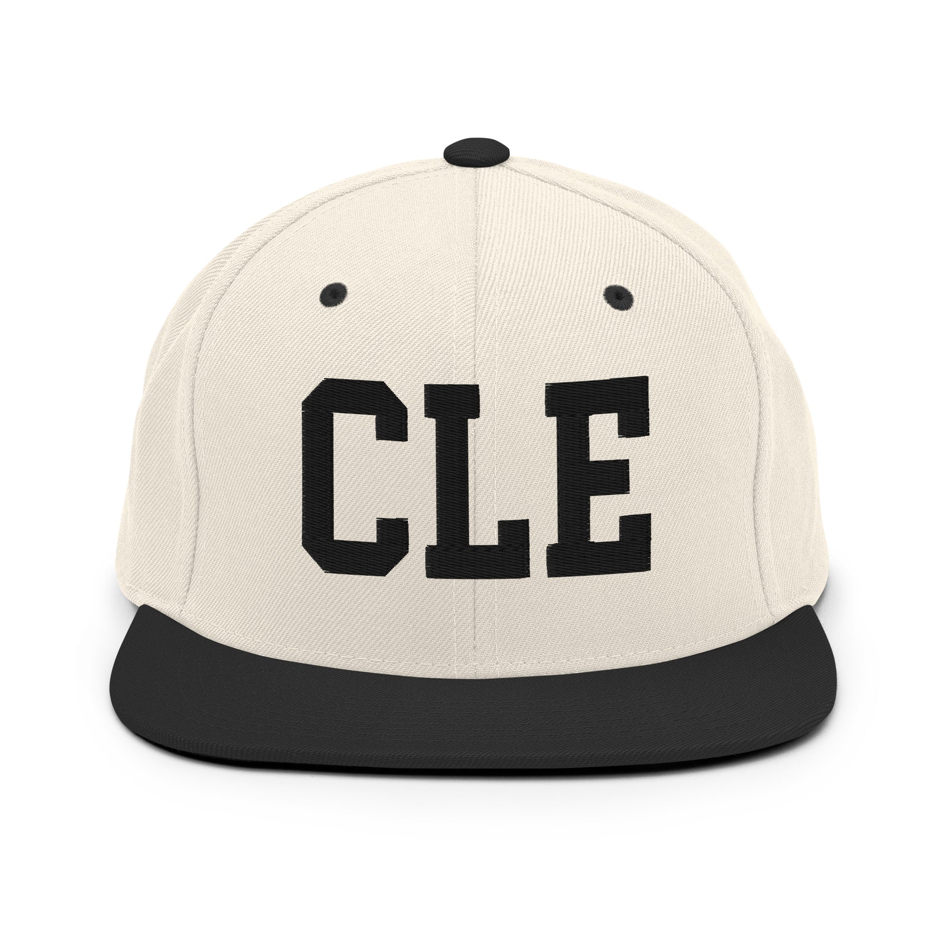 College-Style Classic Snapback Hat • Black • CLE Cleveland • YHM Designs - Image 31