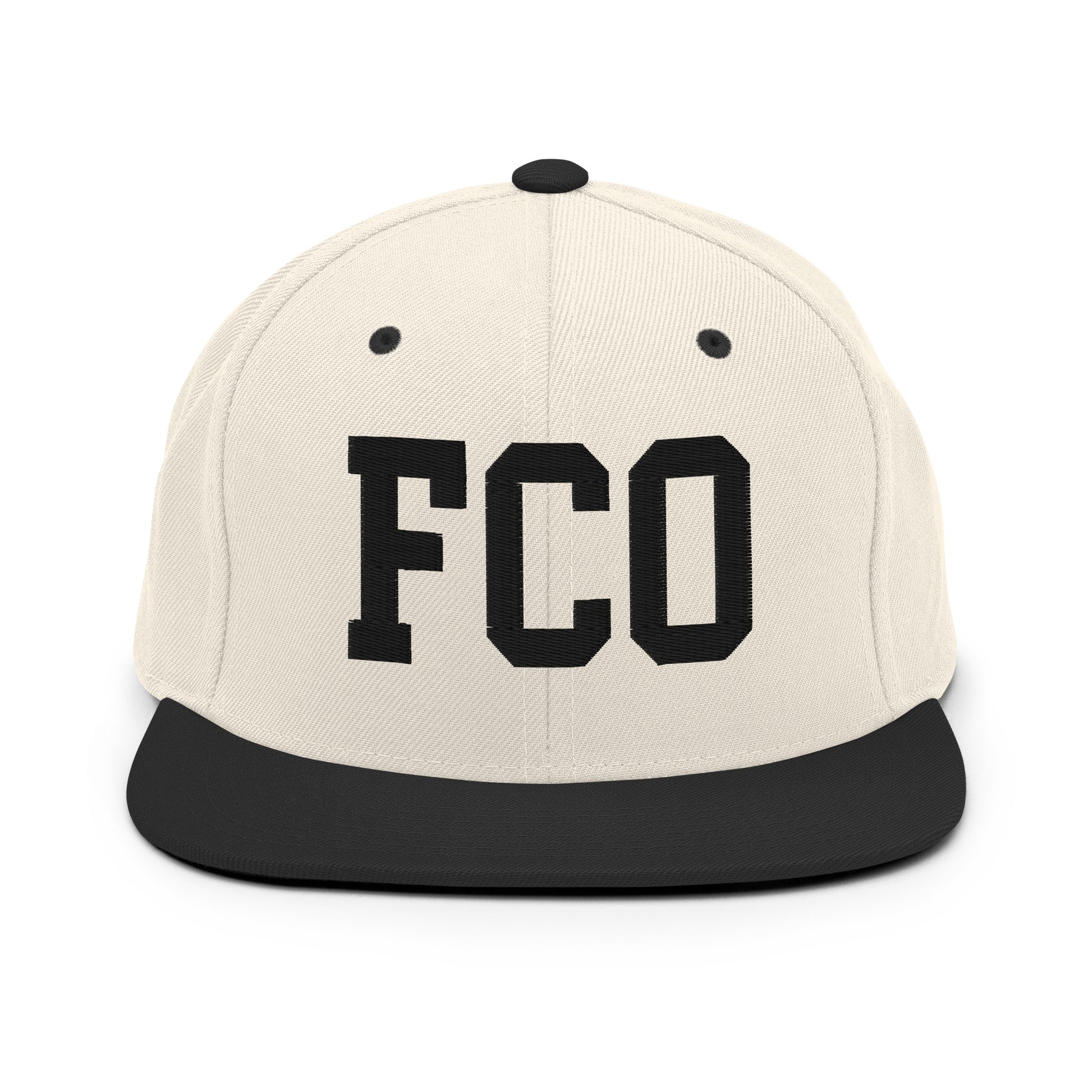 College-Style Classic Snapback Hat • Black • FCO Rome • YHM Designs - Image 31