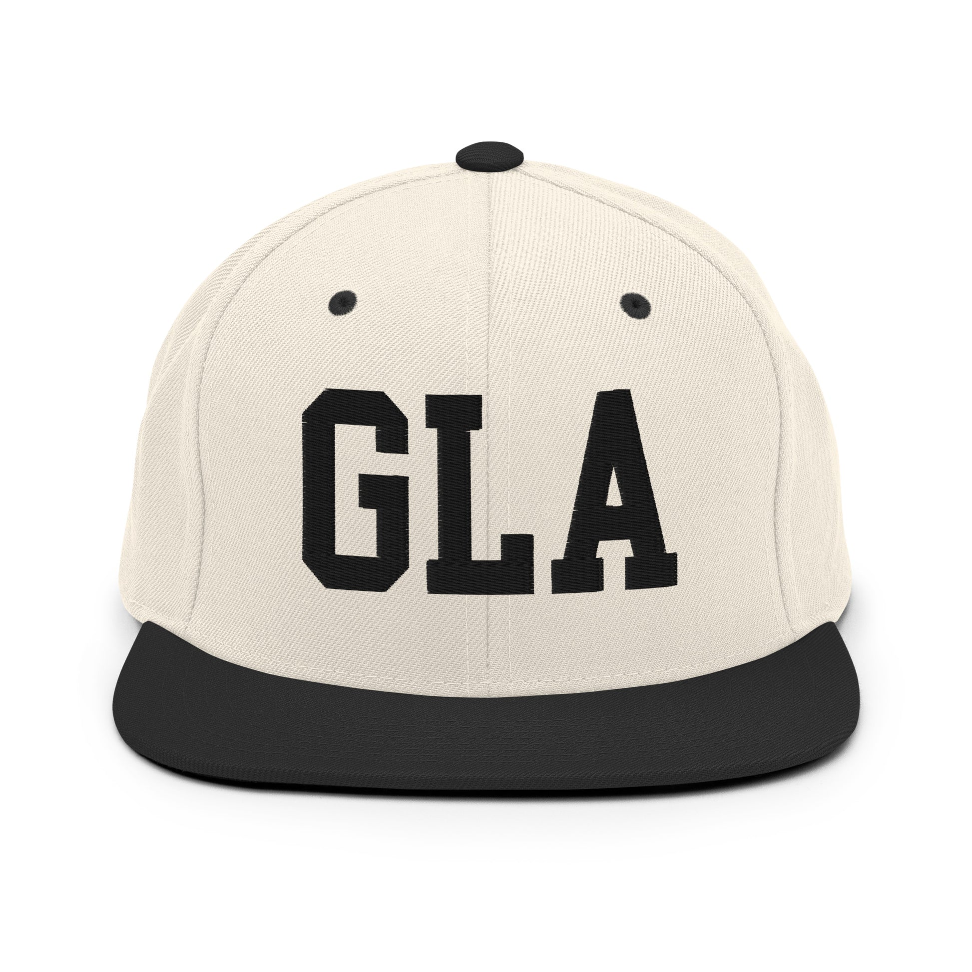 College-Style Classic Snapback Hat • Black • GLA Glasgow • YHM Designs - Image 31
