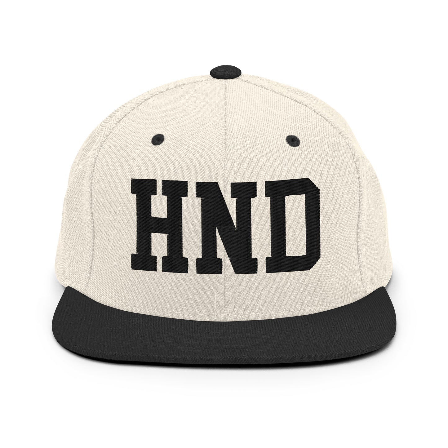 College-Style Classic Snapback Hat • Black • HND Tokyo Souvenir • YHM Designs - Image 31