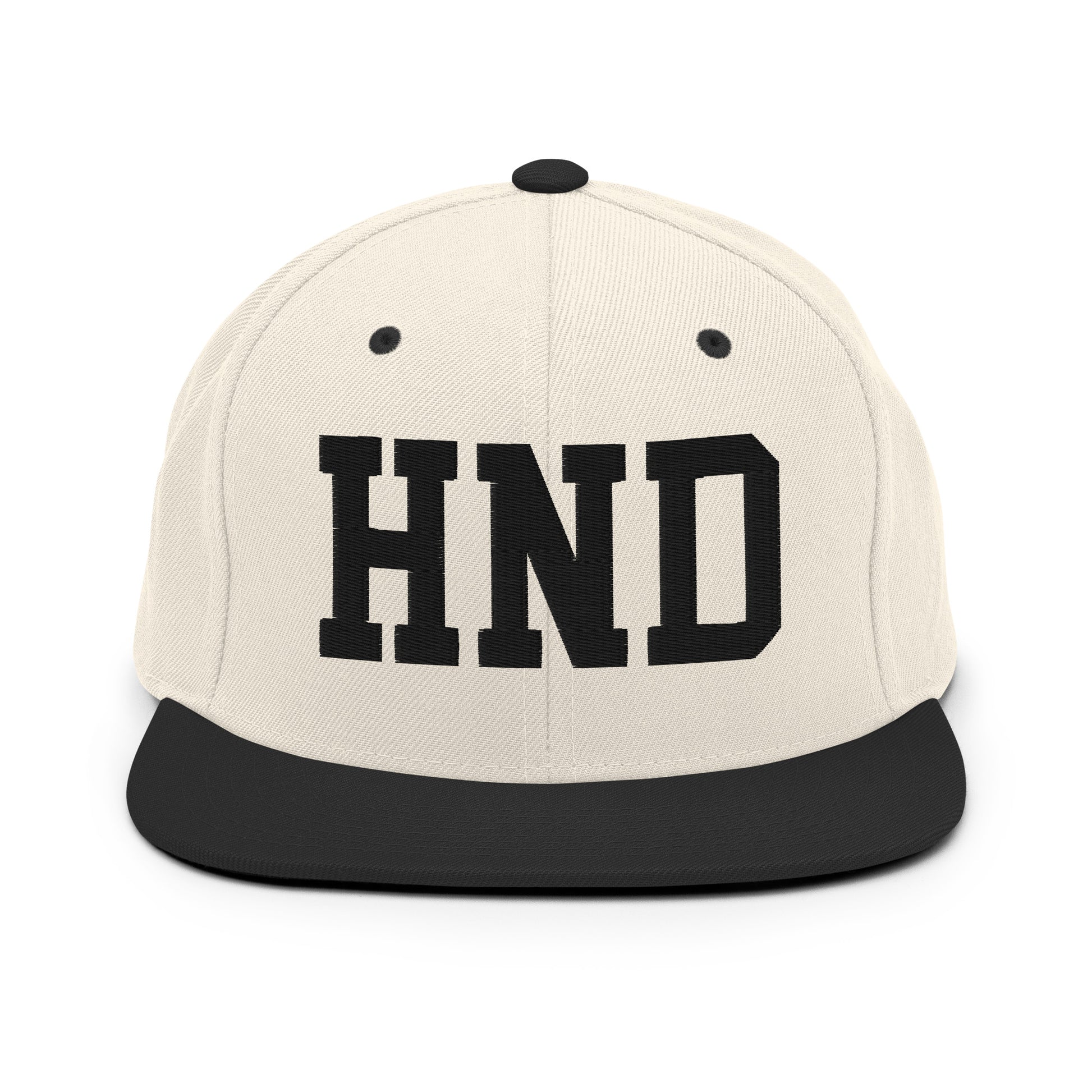 College-Style Classic Snapback Hat • Black • HND Tokyo Souvenir • YHM Designs - Image 31