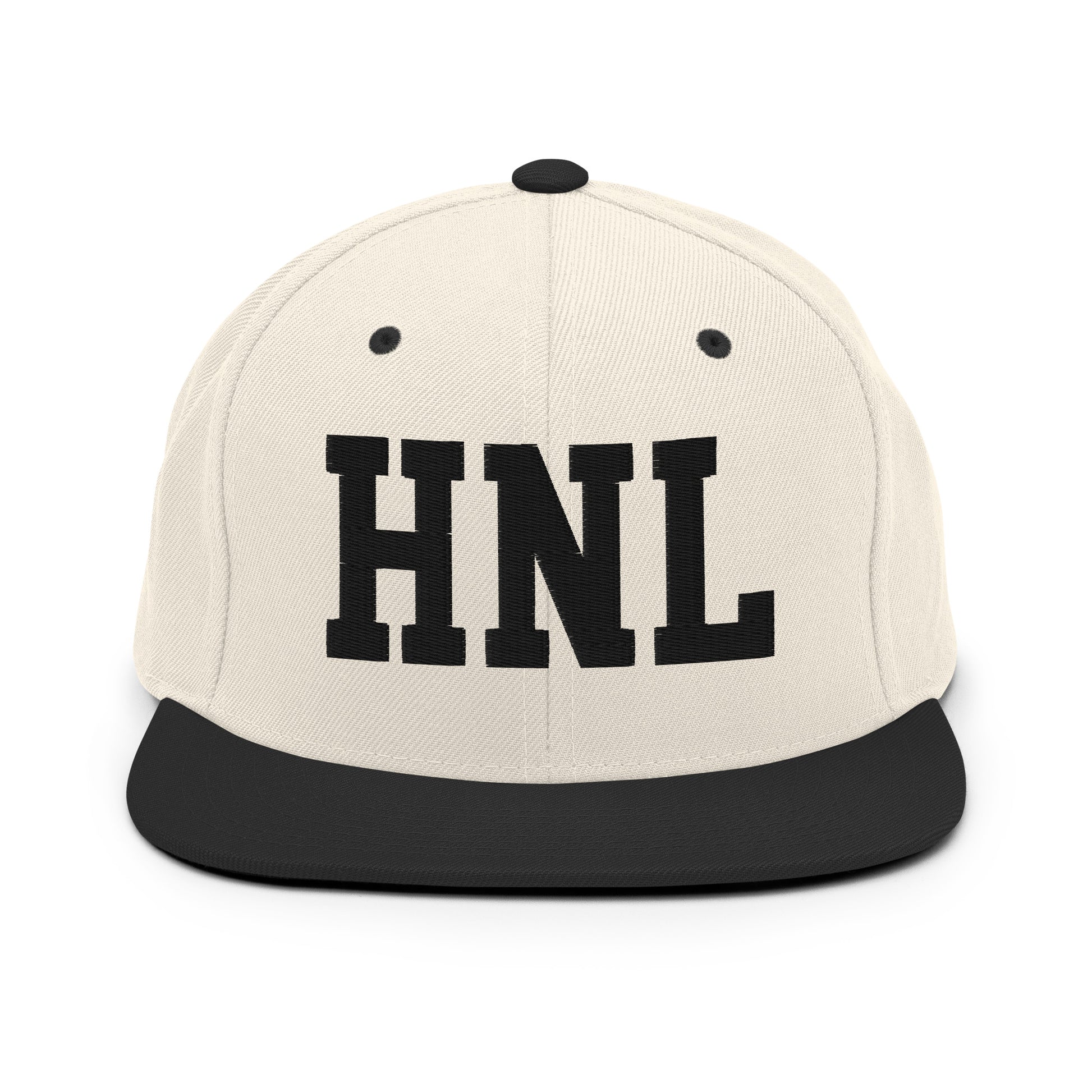 College-Style Classic Snapback Hat • Black • HNL Honolulu Souvenir • YHM Designs - Image 31