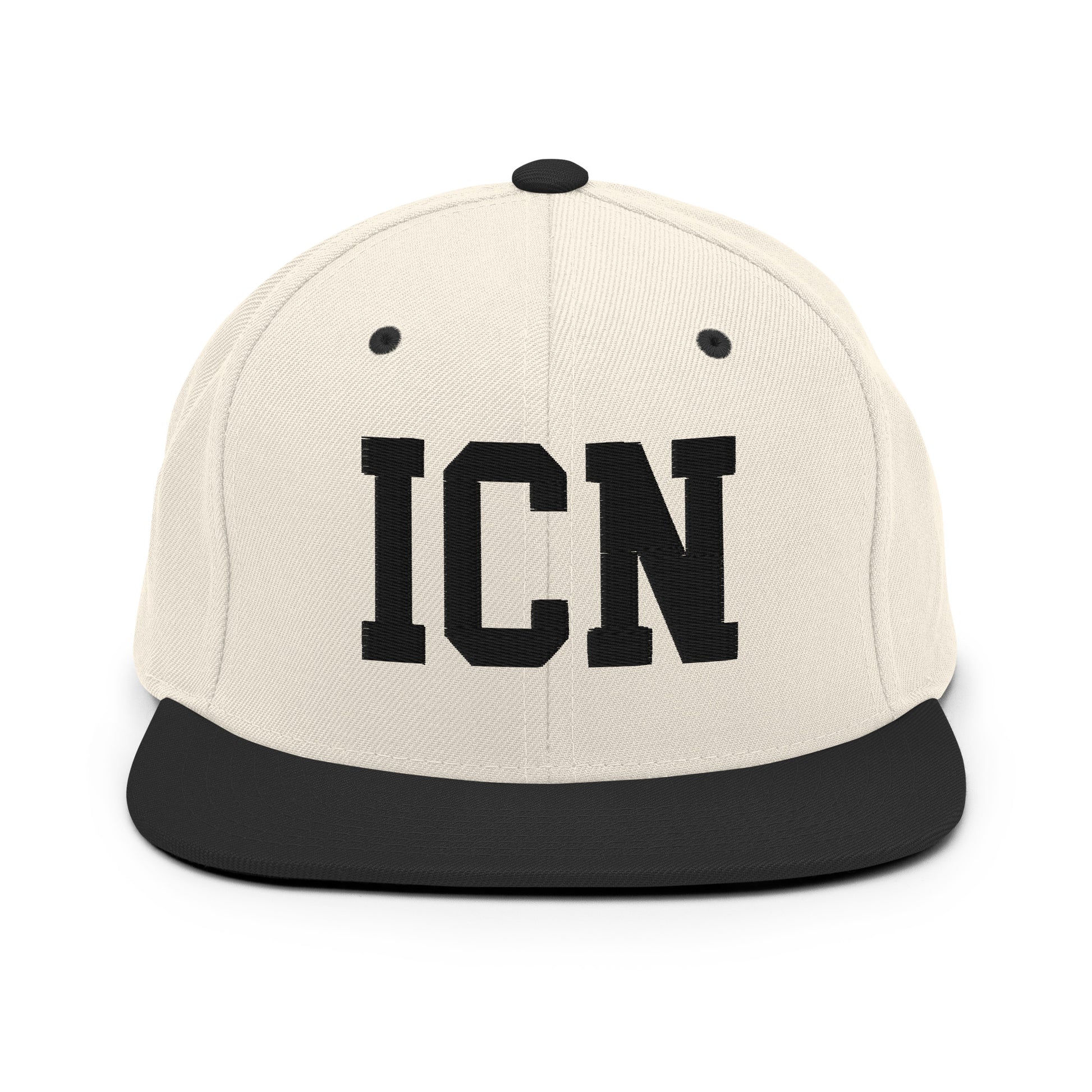 College-Style Classic Snapback Hat • Black • ICN Seoul Souvenir • YHM Designs - Image 31