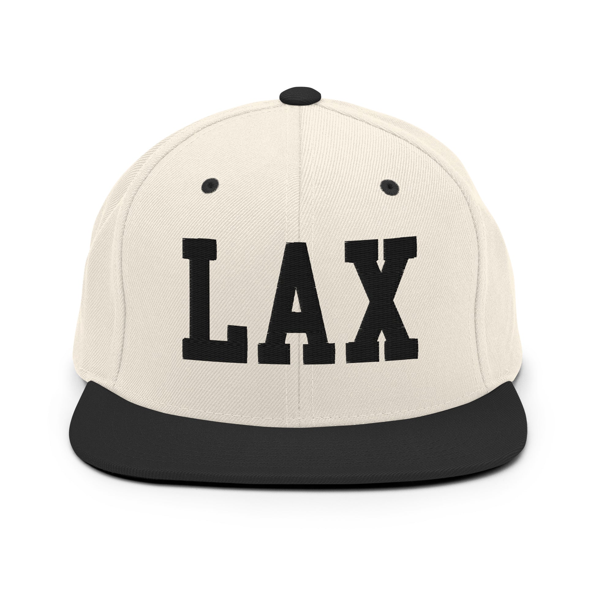 College-Style Classic Snapback Hat • Black • LAX Los Angeles • YHM Designs - Image 31