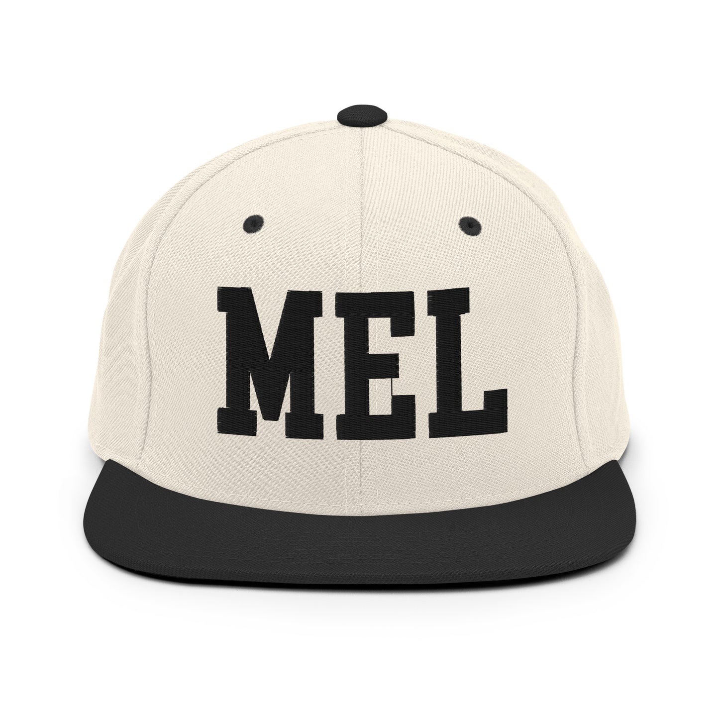 College-Style Classic Snapback Hat • Black • MEL Melbourne Souvenir • YHM Designs - Image 31