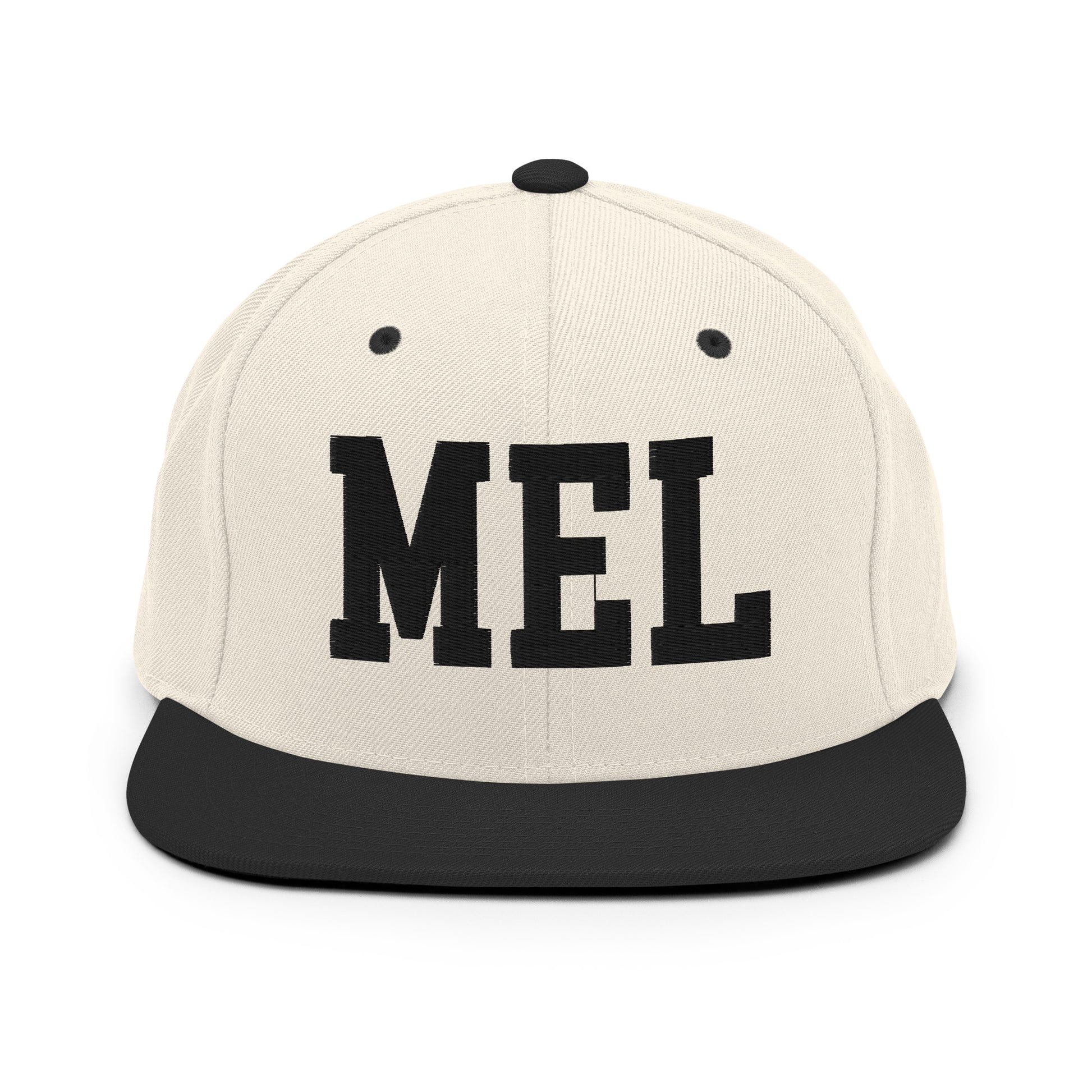 College-Style Classic Snapback Hat • Black • MEL Melbourne Souvenir • YHM Designs - Image 31