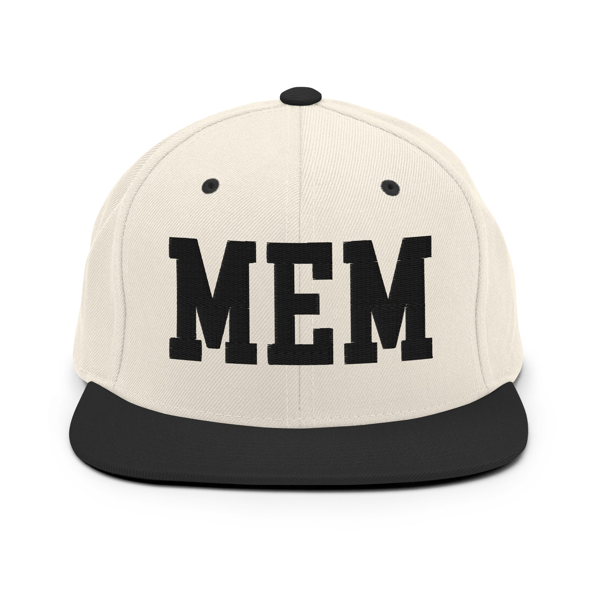 College-Style Classic Snapback Hat • Black • MEM Memphis • YHM Designs - Image 31