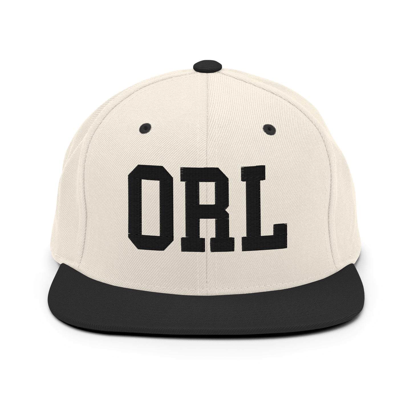 College-Style Classic Snapback Hat • Black • ORL Orlando Souvenir • YHM Designs - Image 31