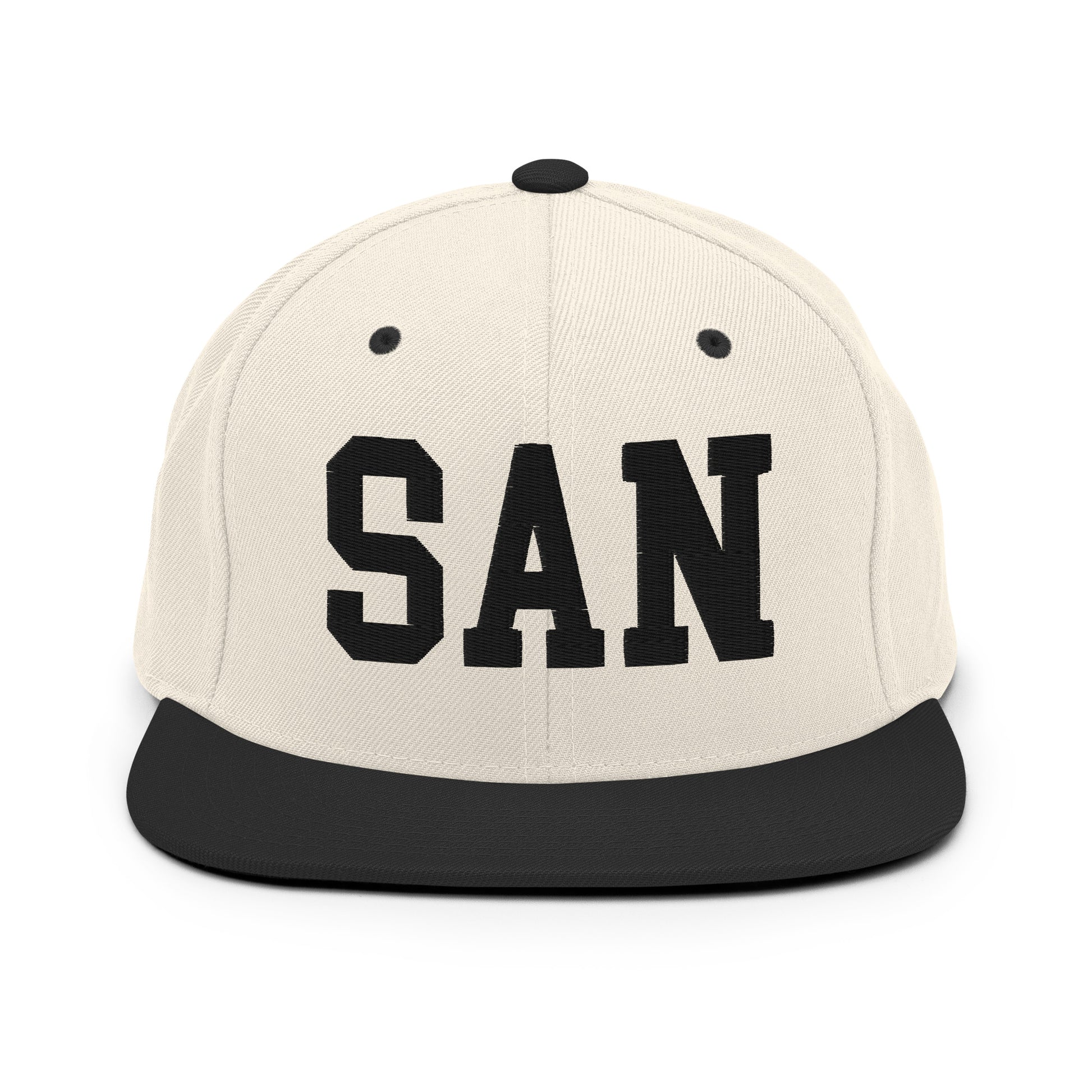 College-Style Classic Snapback Hat • Black • SAN San Diego • YHM Designs - Image 31