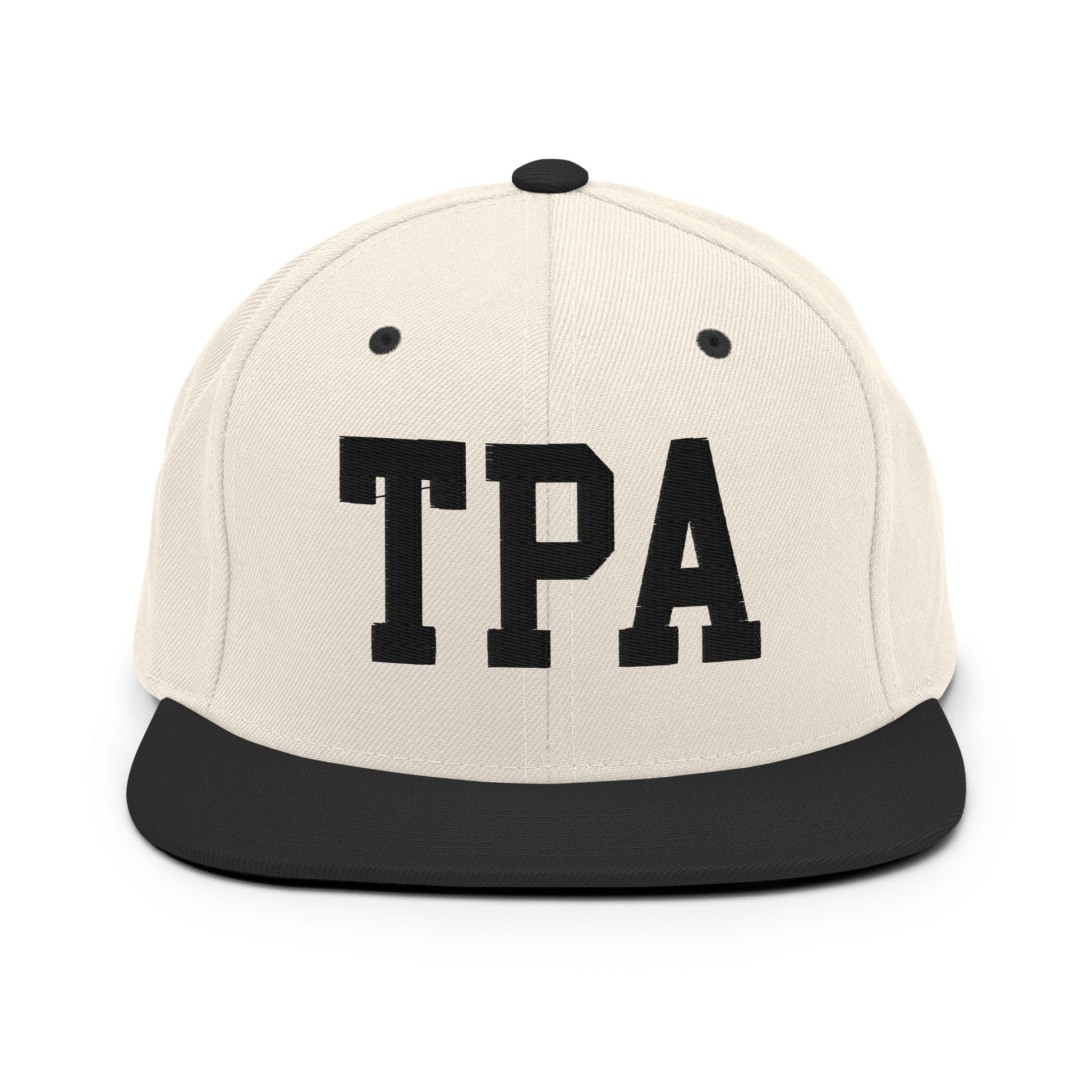 College-Style Classic Snapback Hat • Black • TPA Tampa • YHM Designs - Image 31
