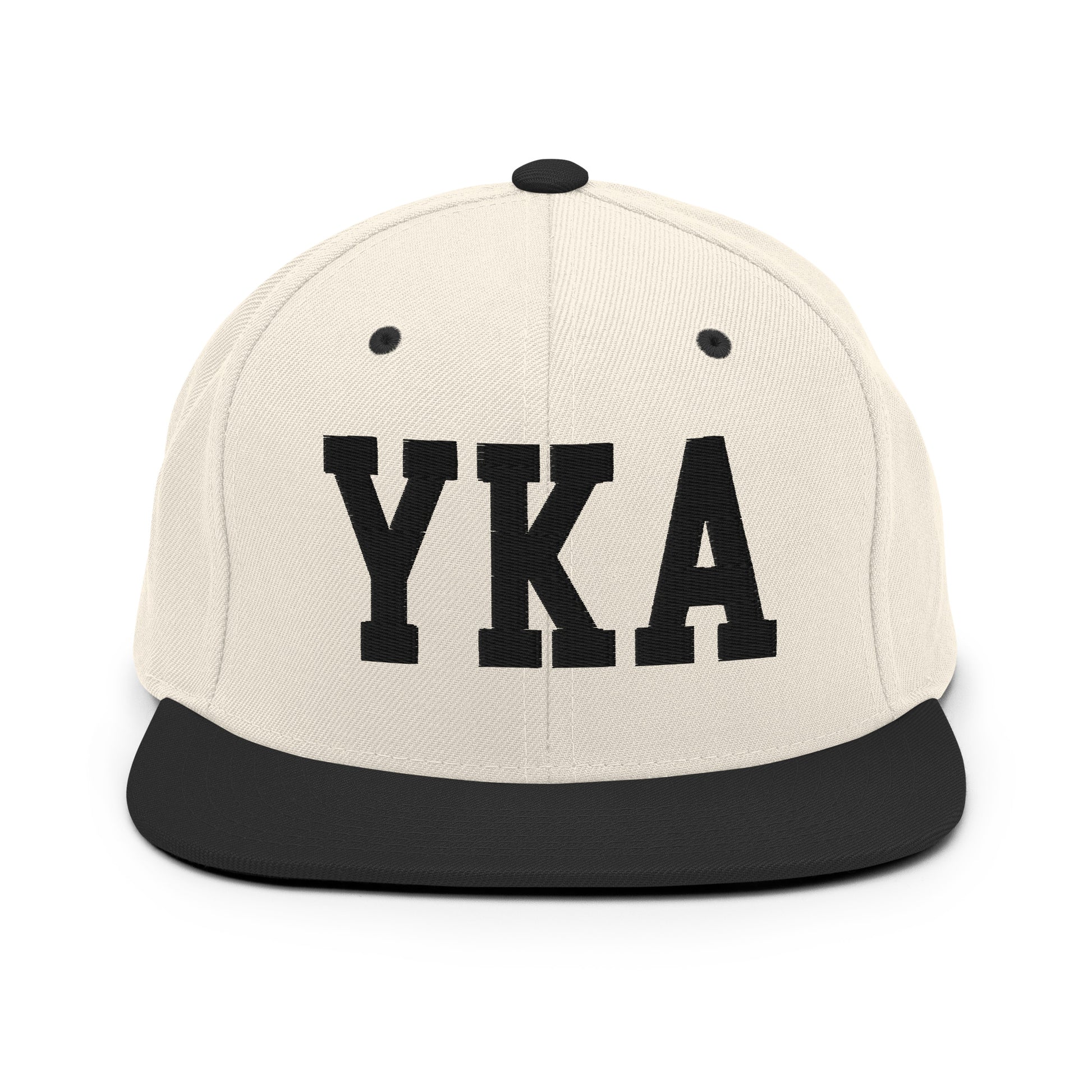College-Style Classic Snapback Hat • Black • YKA Kamloops Souvenir • YHM Designs - Image 31