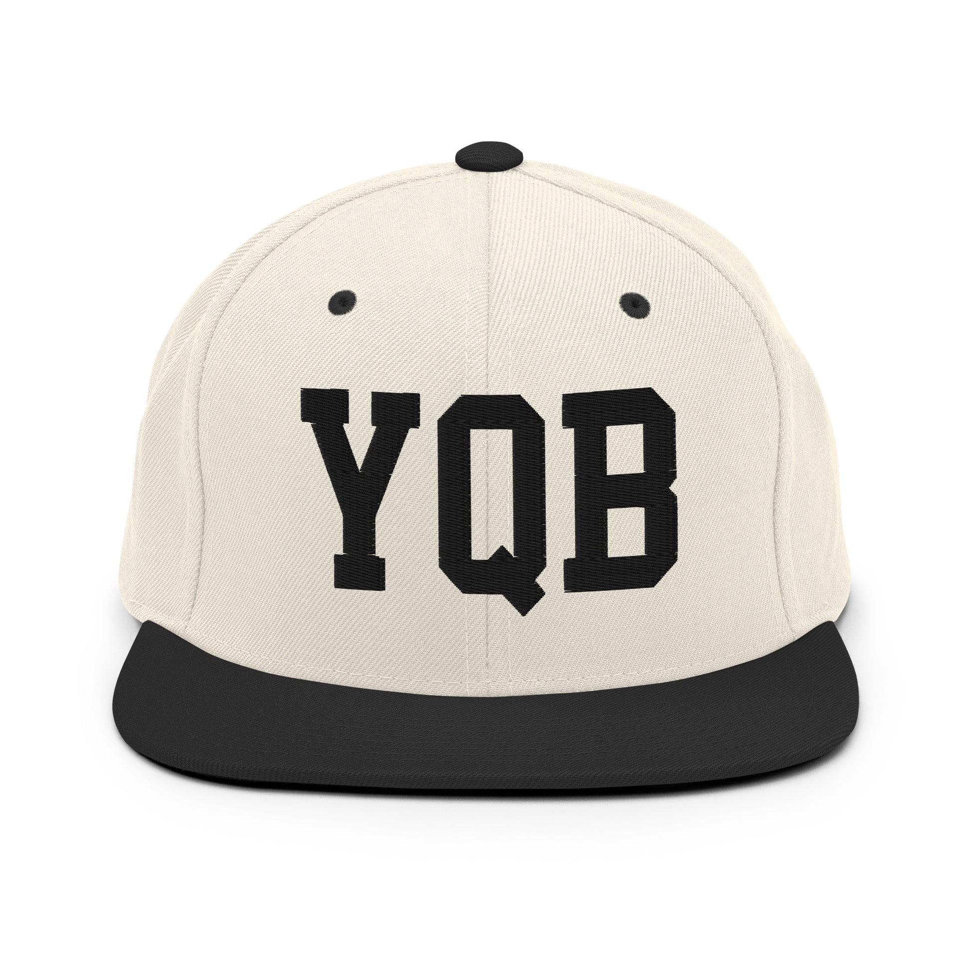 College-Style Classic Snapback Hat • Black • YQB Quebec City Souvenir • YHM Designs - Image 31