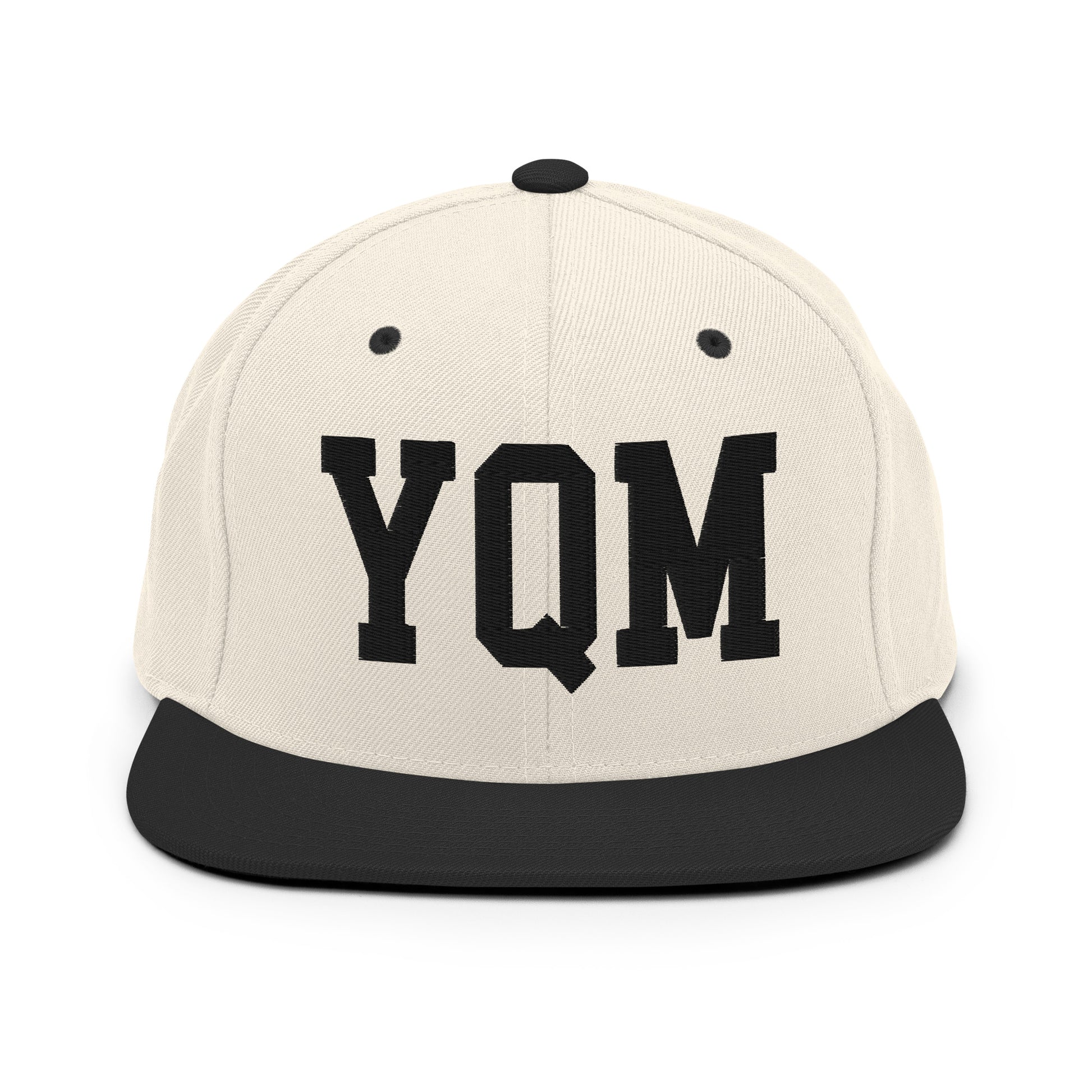 College-Style Classic Snapback Hat • Black • YQM Moncton • YHM Designs - Image 31