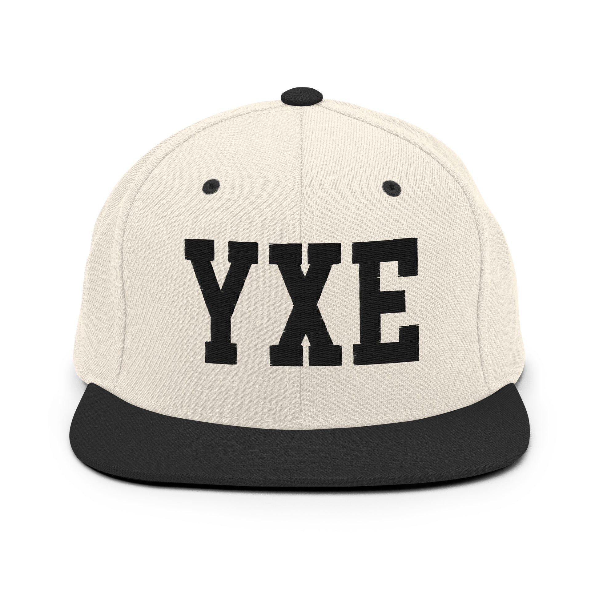 College-Style Classic Snapback Hat • Black • YXE Saskatoon • YHM Designs - Image 31