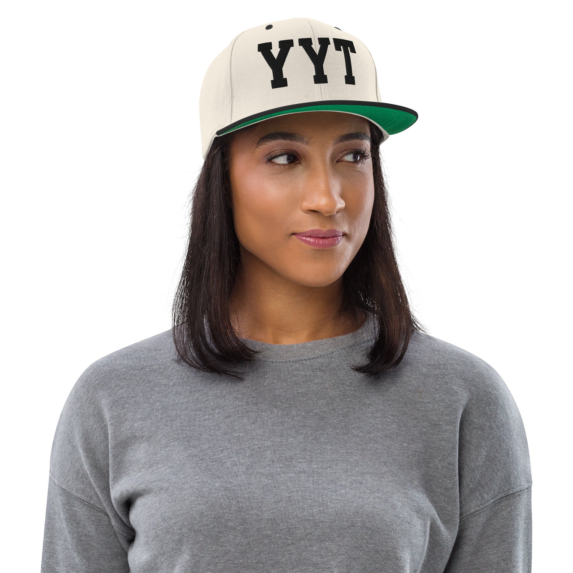 College-Style Classic Snapback Hat • Black • YYT St. John's • YHM Designs - Image 04