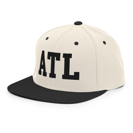 College-Style Classic Snapback Hat • Black • ATL Atlanta • YHM Designs - Image 01