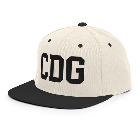 College-Style Classic Snapback Hat • Black • CDG Paris • YHM Designs - Image 01