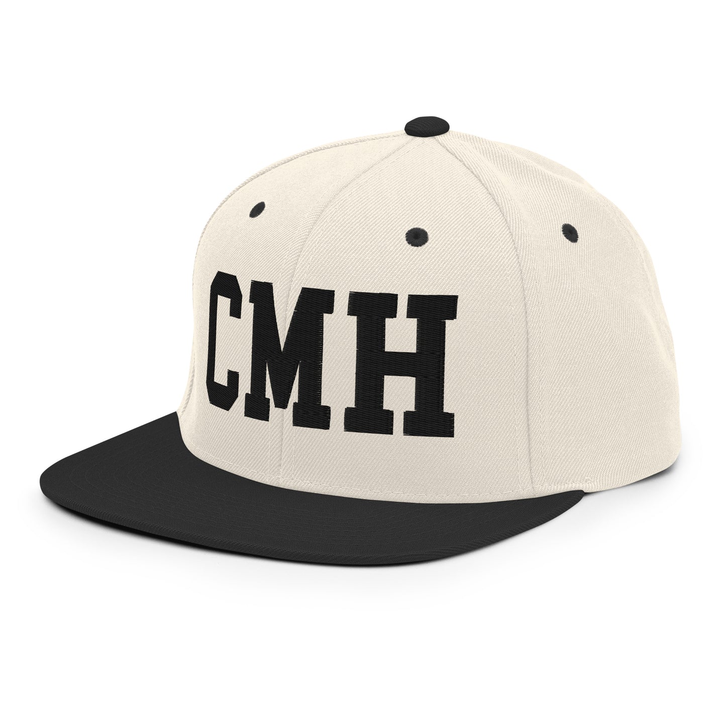 College-Style Classic Snapback Hat • Black • CMH Columbus Souvenir • YHM Designs - Image 01