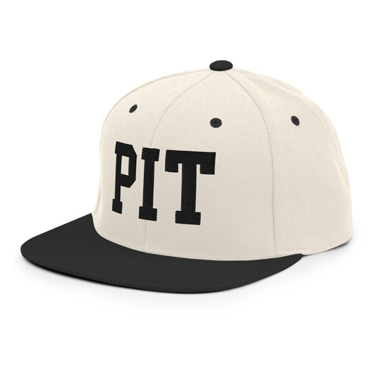 College-Style Classic Snapback Hat • Black • PIT Pittsburgh • YHM Designs - Image 01