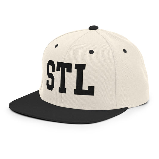 College-Style Classic Snapback Hat • Black • STL St. Louis • YHM Designs - Image 01