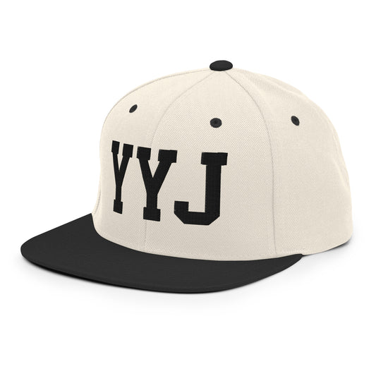College-Style Classic Snapback Hat • Black • YYJ Victoria • YHM Designs - Image 01