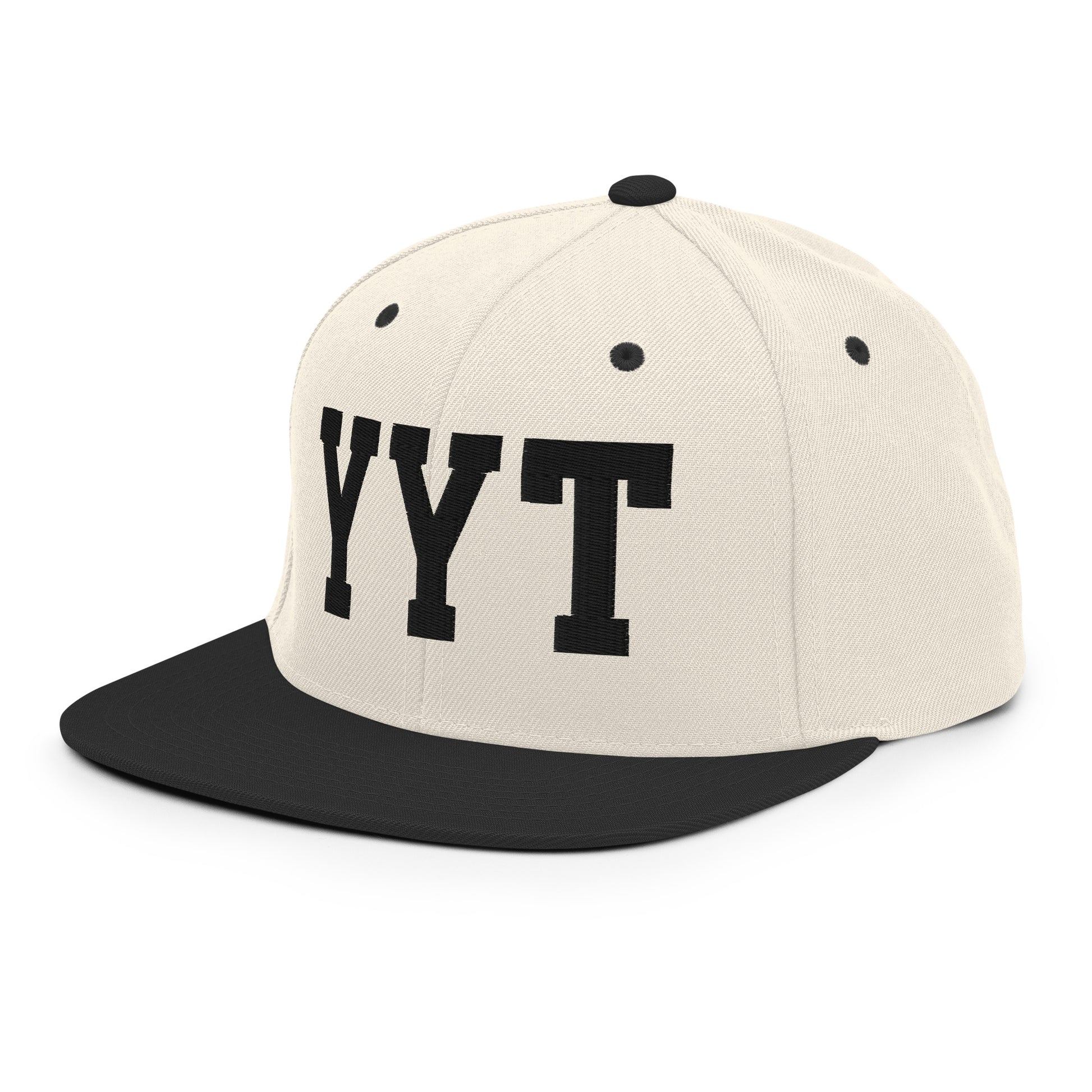 College-Style Classic Snapback Hat • Black • YYT St. John's • YHM Designs - Image 01