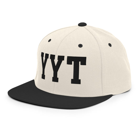 College-Style Classic Snapback Hat • Black • YYT St. John's • YHM Designs - Image 01