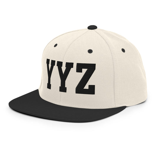 College-Style Classic Snapback Hat • Black • YYZ Toronto • YHM Designs - Image 01
